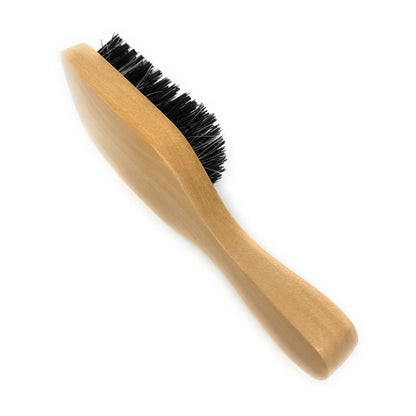 Scalpmaster Club  Hair Brush, Wave Hair Brush, Curved Oval Palm Brush Boar Bristles and Natural Wood 1 Pc.