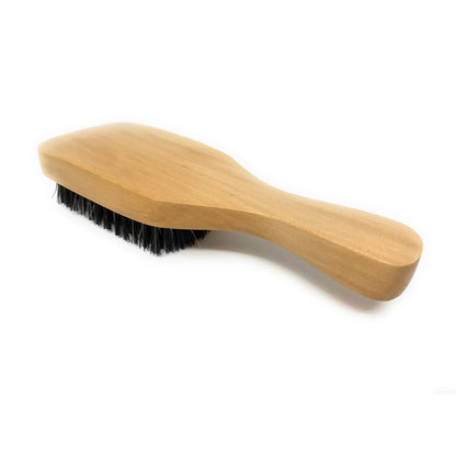 Scalpmaster Club  Hair Brush, Wave Hair Brush, Curved Oval Palm Brush Boar Bristles and Natural Wood 1 Pc.