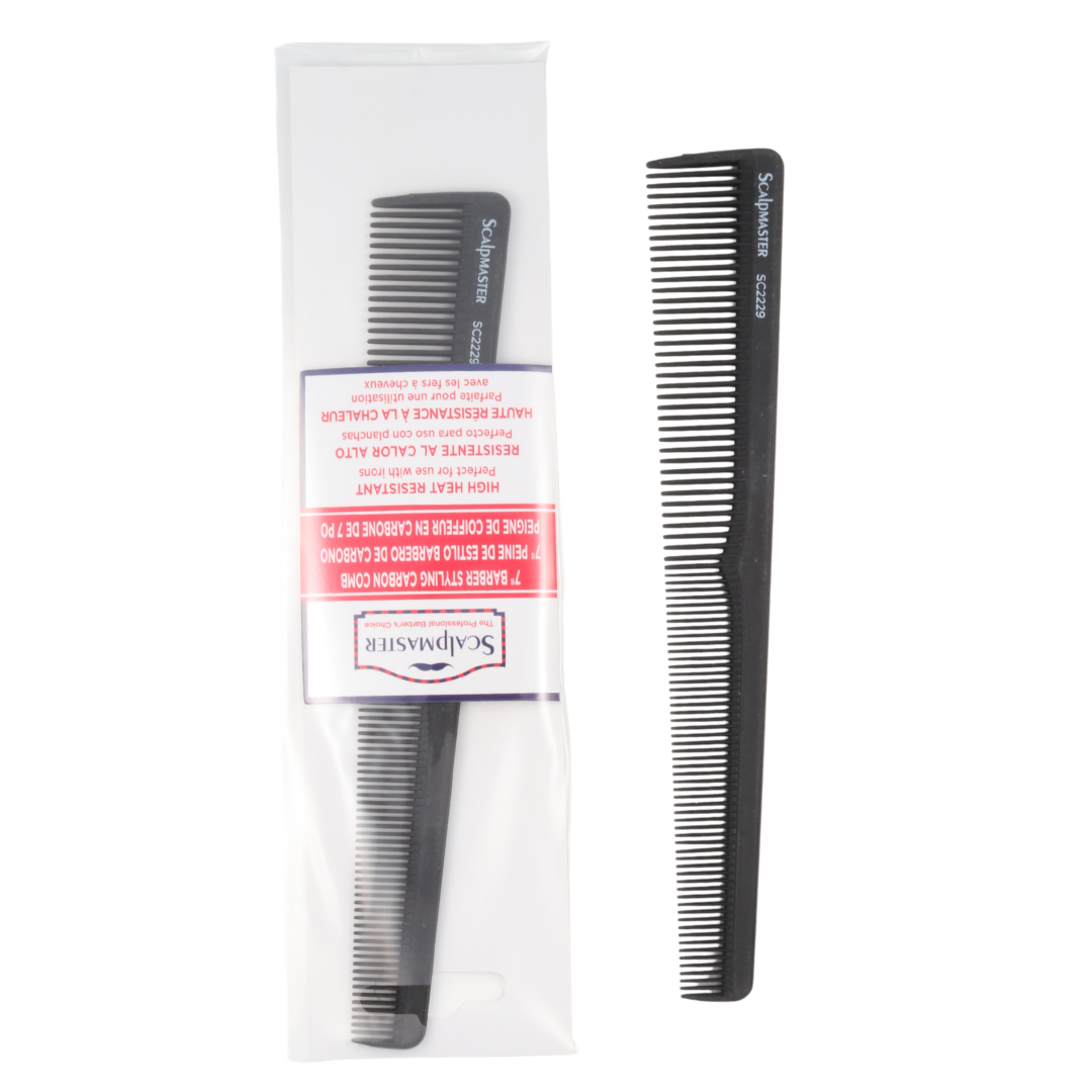 Scalpmaster 7 In. Taper Carbon Combs 2 Count