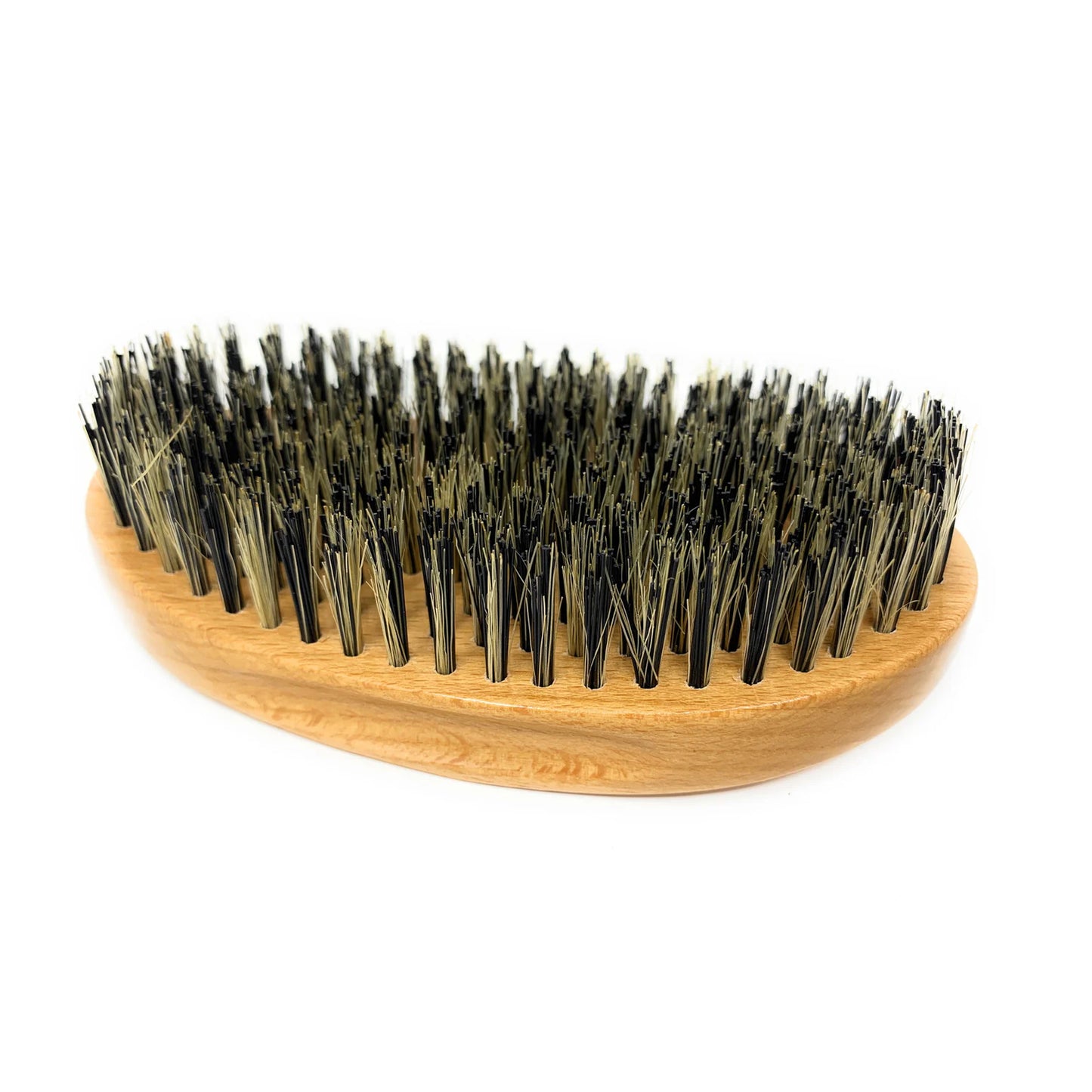 Scalpmaster Club  Hair Brush, Wave Hair Brush, Curved Oval Palm Brush Boar Bristles and Natural Wood 1 Pc.