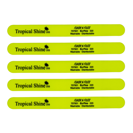 Tropical Shine Salon Boards - 5-Pack Cushioned Nail Files, Extra-Fine 320 Grit