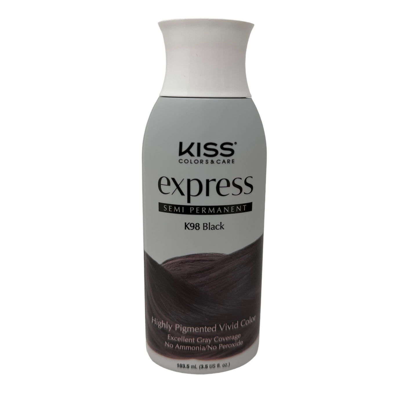 Kiss K98 Express Vibrant Semi-Permanent Hair Dye, 103.5 mL (3.5 US fl.oz) Black