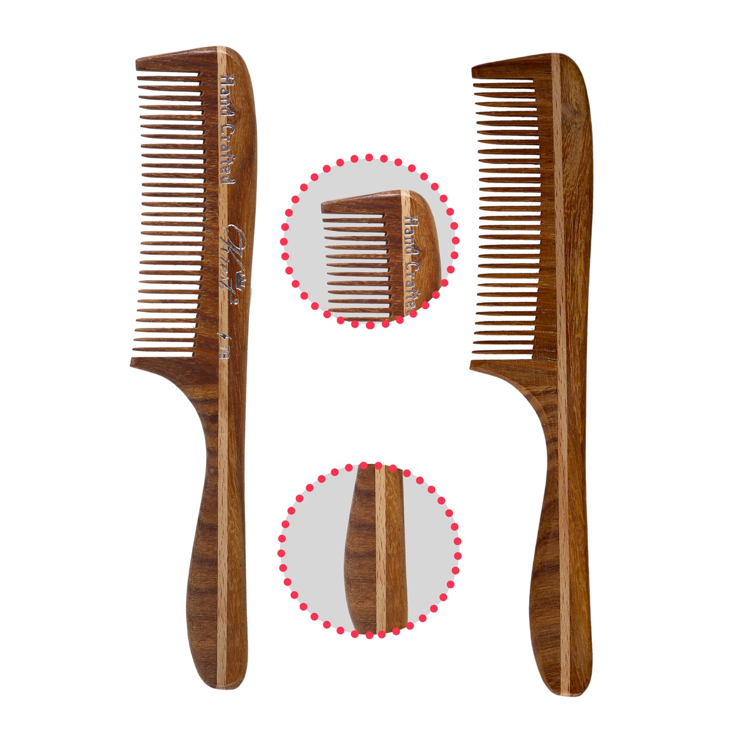 Krest Wooden Combs Hand Made Vegan Natural Wooden Hair Combs Hair Combs Styler Wood Combs 1 Pc.