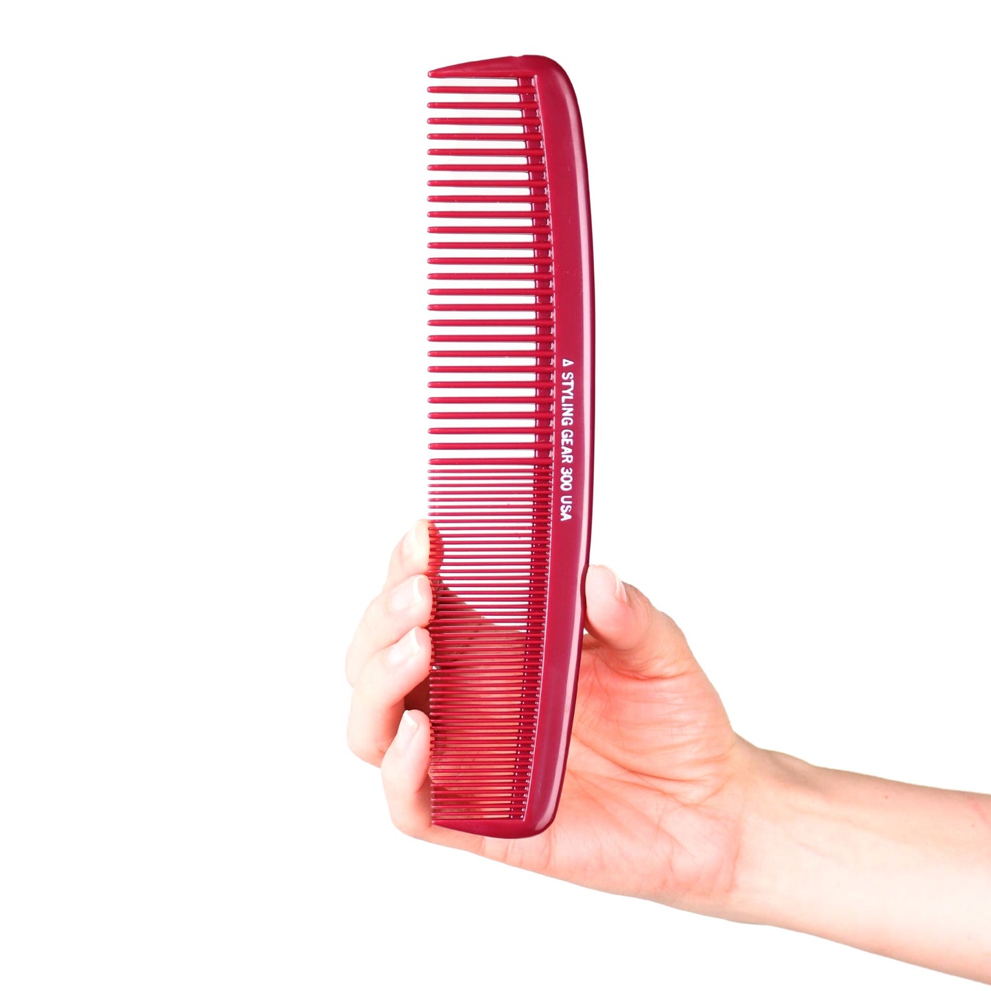 Styling Gear 300 Large Comb 8.5 In. Specialty Hair Styling Cutting Master Barber Stylist Combs Burgundy