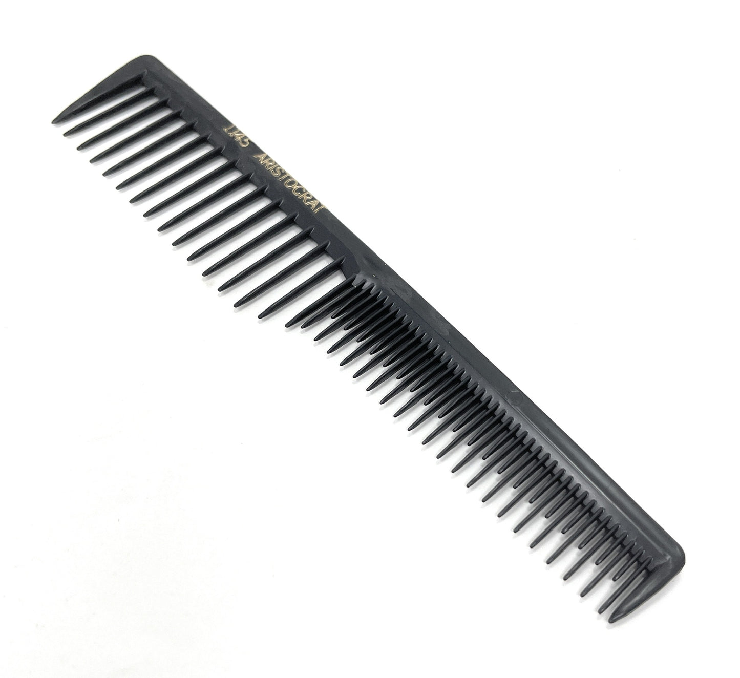 Aristocrat 1145 space tease combs Wide Tooth Teasing Lift Vented Hair Combs Space Tooth Barber Stylist Curly Hair Made In The USA  black  12 Pcs.