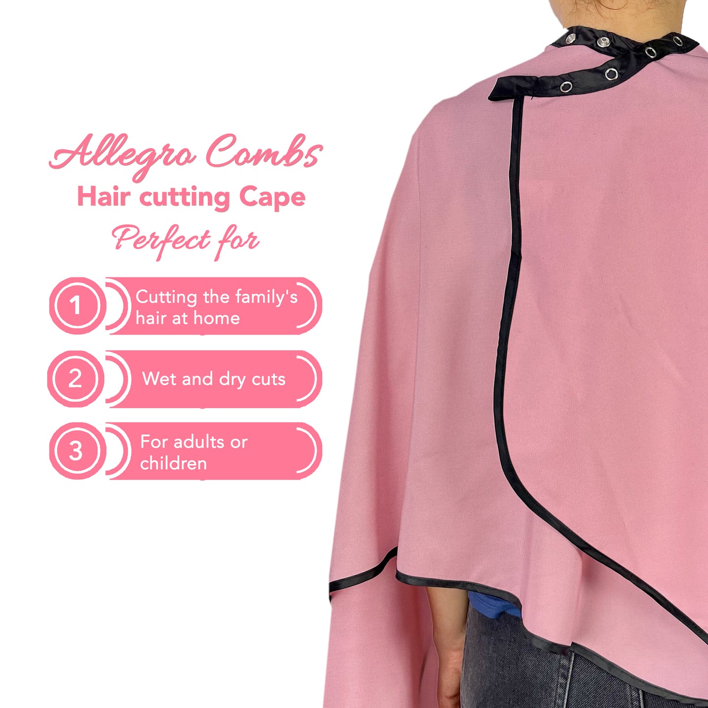 Allegro Combs Hair Cutting Cape Barber Apron Hair Stylist For Men 46 X 60 In. 1 Pc.