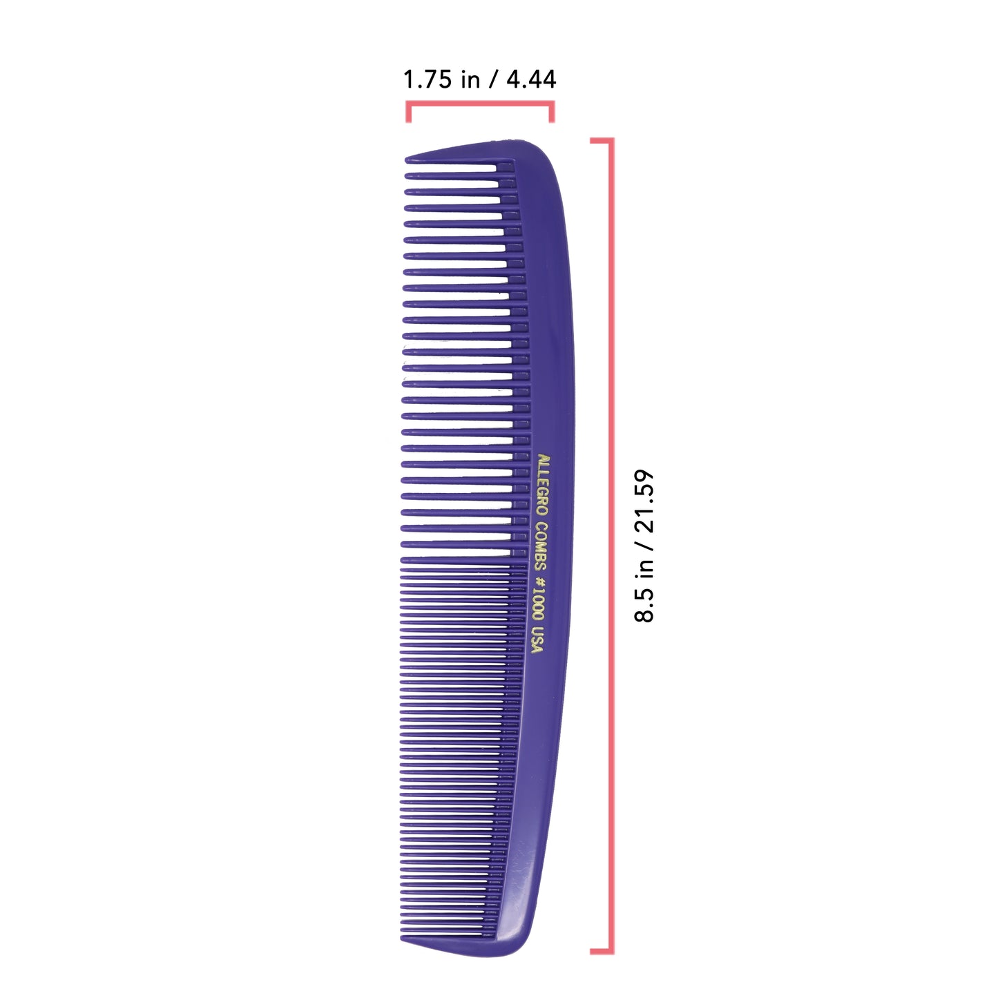 Allegro Combs 1000 X-Large Styling Comb Hair Cutting Barber Stylist Combs All Purpose Wide And Fine Tooth Made In The USA