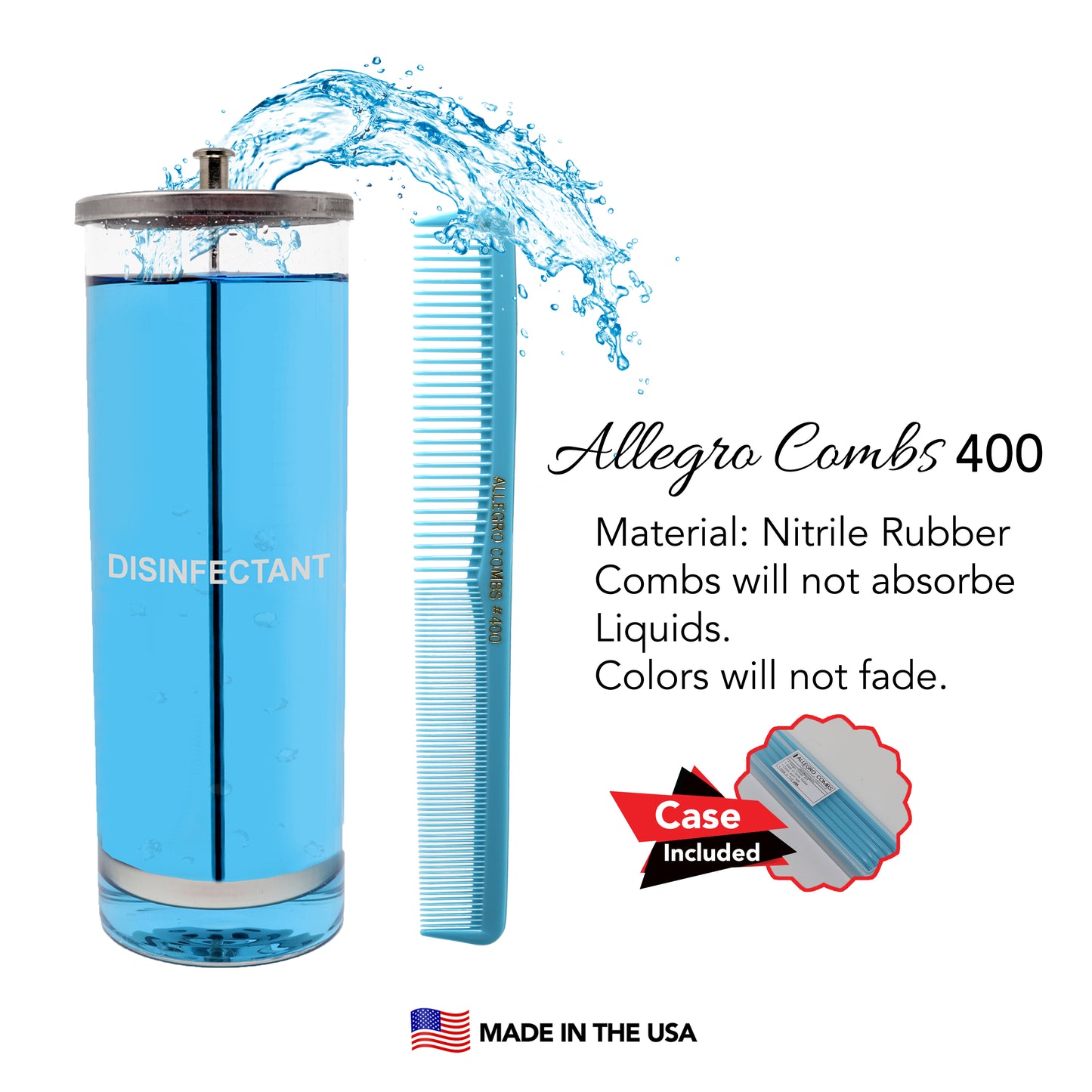 Allegro Combs 400 Barber Pocket Combs Cutting All Purpose Combs Light Blue Combs 12 Pk