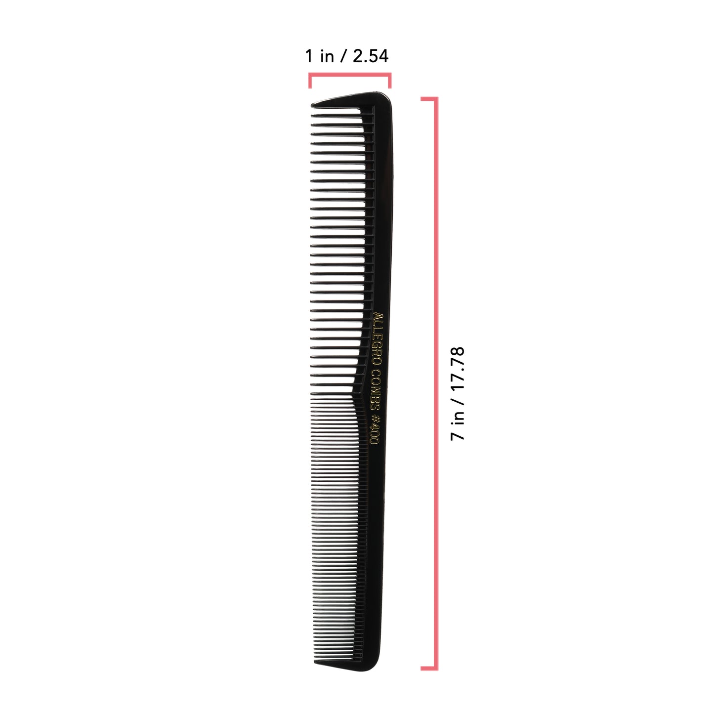 Allegro Combs 400 Barbers Cutting Combs All Purpose Combs Wide Fine Tooth Black Combs. 12 Pk