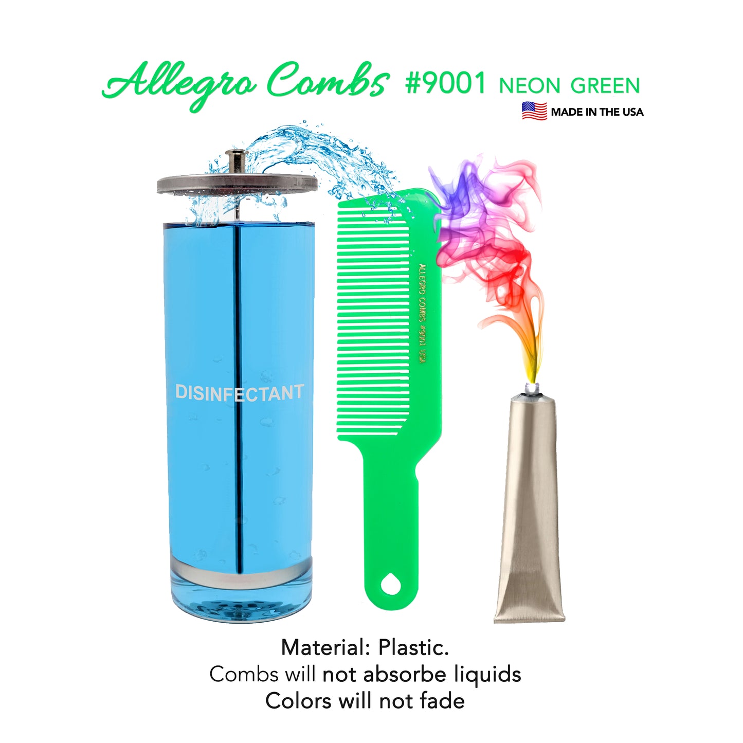 Allegro Combs 9001 Hair Combs Flat Top Clipper Blending Fading Combs Cutting Barber Flattop Thinning Hair Combs 1 Pc.
