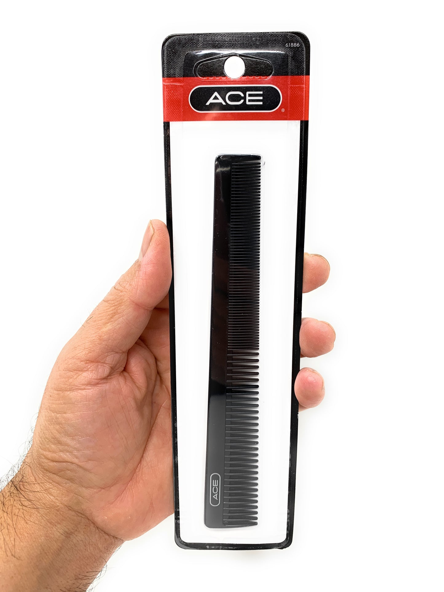 Ace 7 in. All-Purpose Flexible Hair Cutting Barber Comb Hard Rubber Tapered Black 1 Pc.