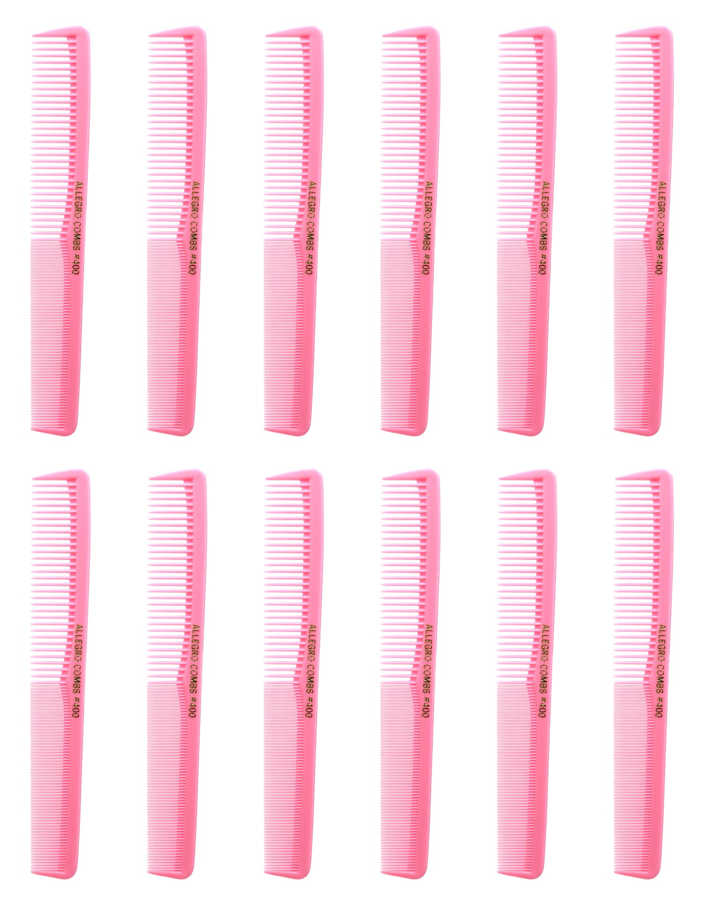 Allegro Combs 400 Barbers Combs Cutting Combs All Purpose Combs. Fresh Pink Combs. 12 Pk