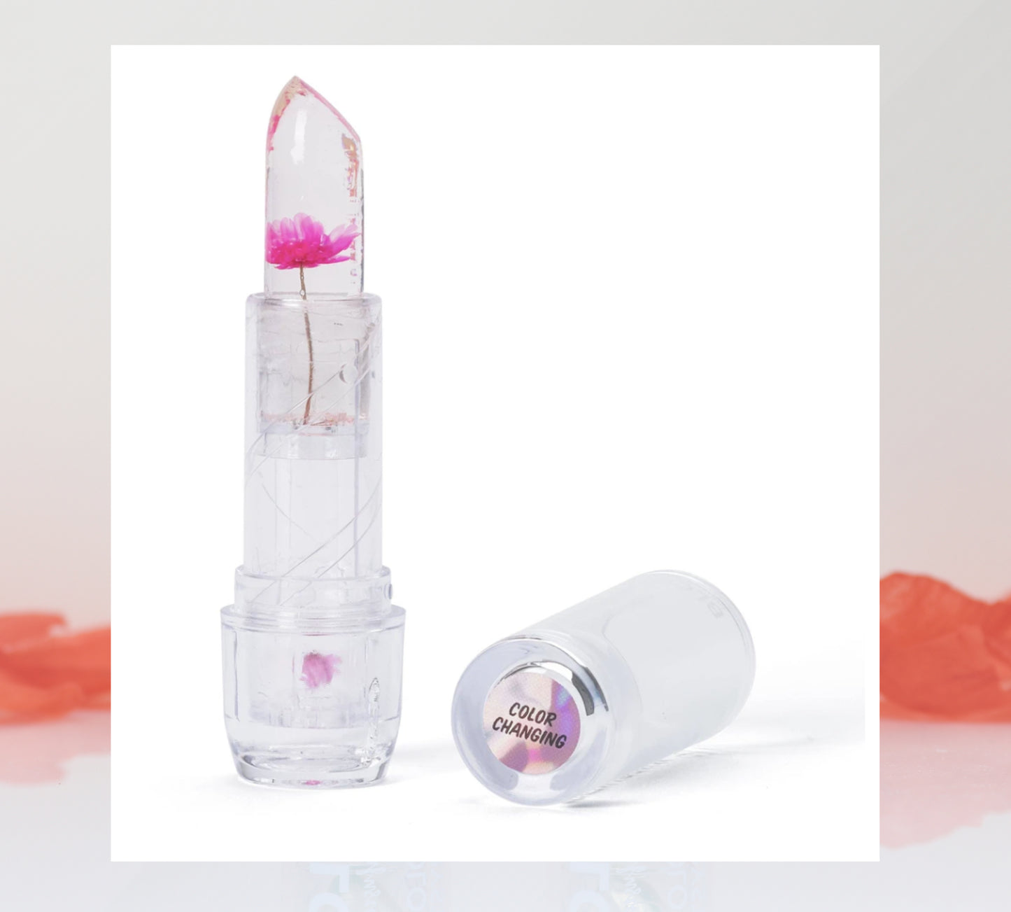 Blossom Color-Changing Crystal Lip Balm Moisturizes Dry Lips Lip Gloss Colors 3g 2 Pc.