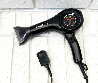 Croc Tukay Blow Dryer  Black Hair Dryer Blow Dryer Styling Tools Appliances Hair Dryer With Diffuser 1 Pc