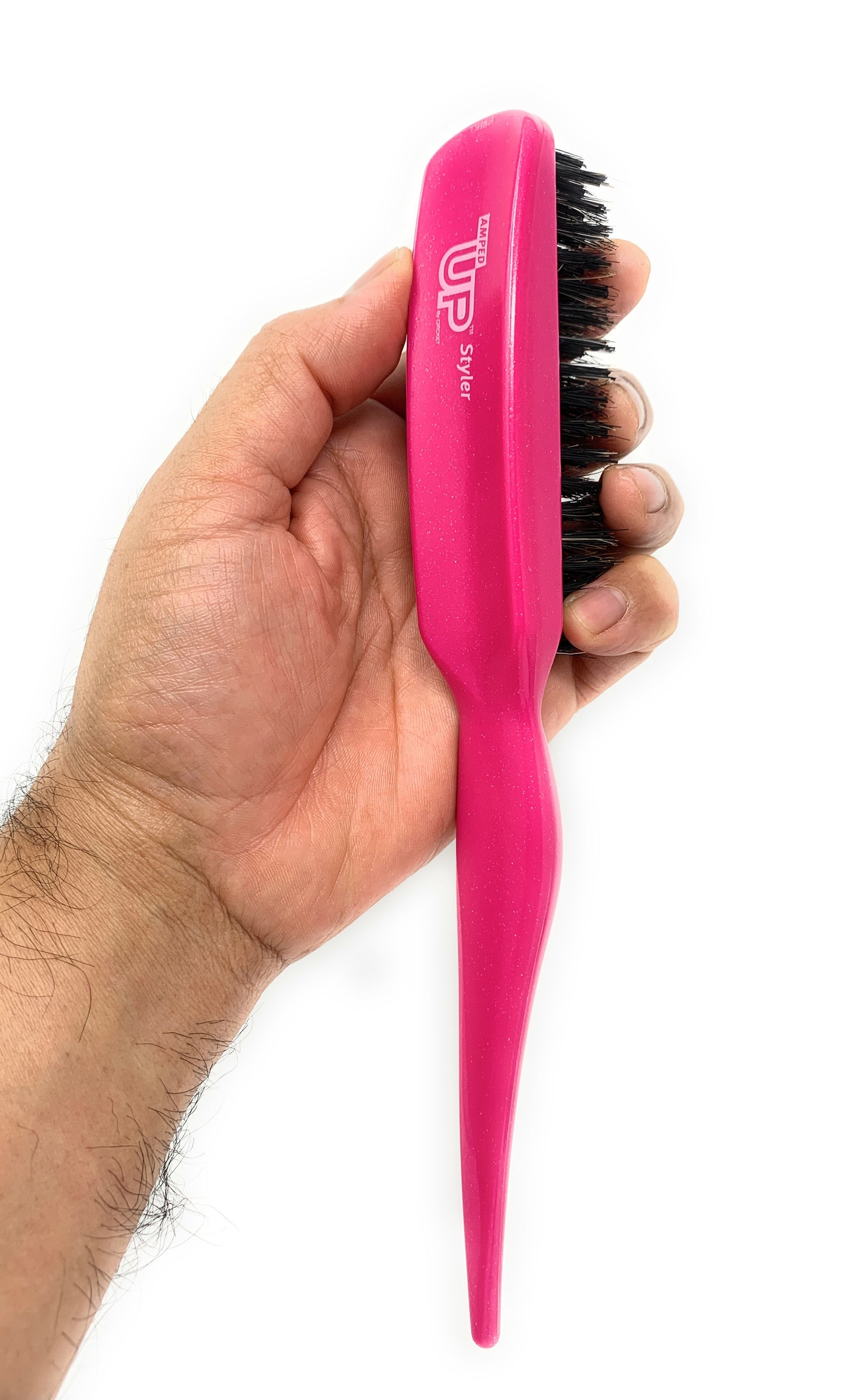 Cricket Amped Up Styler, Teasing Boar and Nylon bristle Hair Brush RatTail Brush Pink, Black 1 pc.