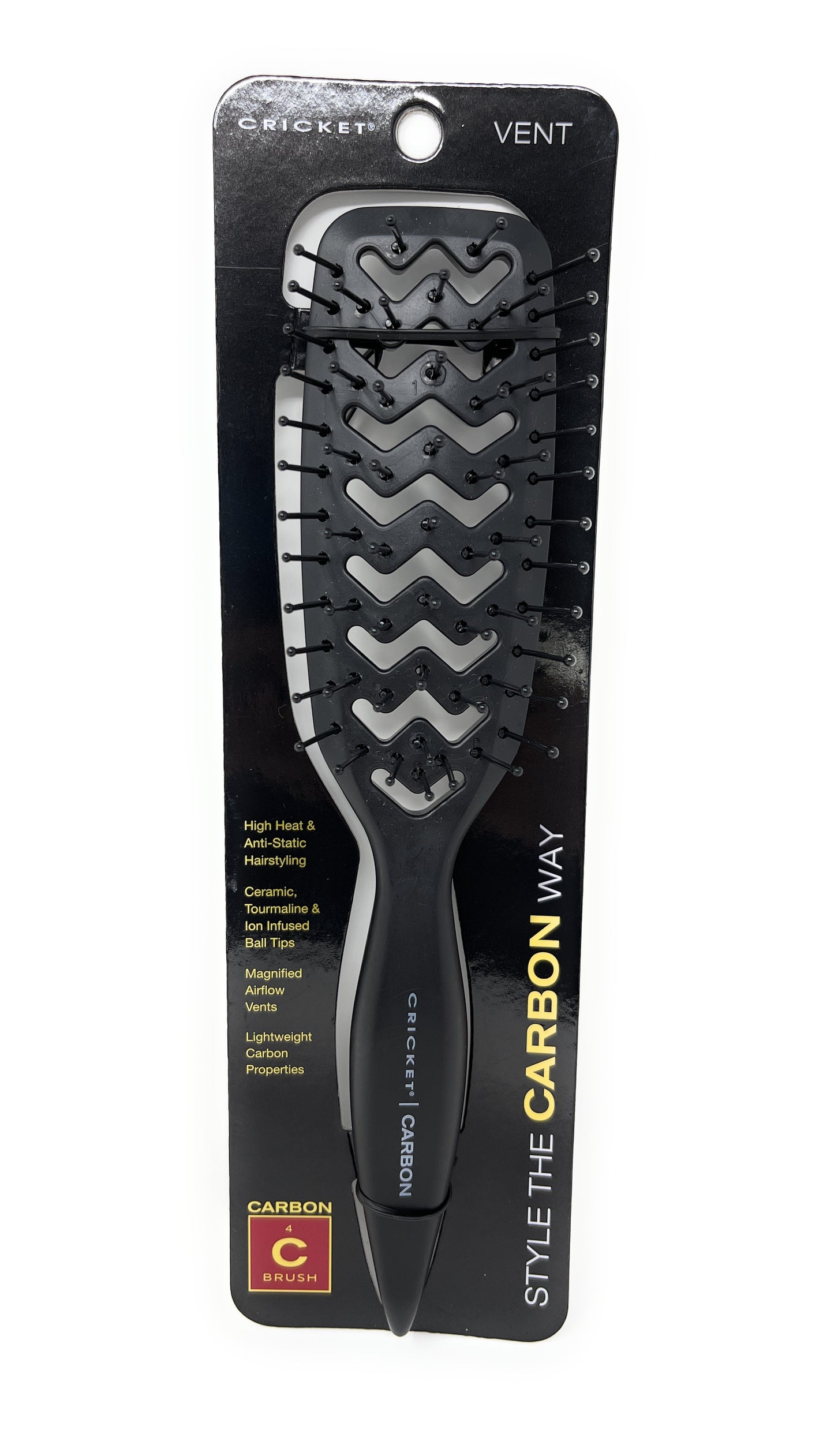 Cricket Vent Hair Brush Heat Resistant Anti-Static Drying Hair Styling Ceramic, Tourmaline