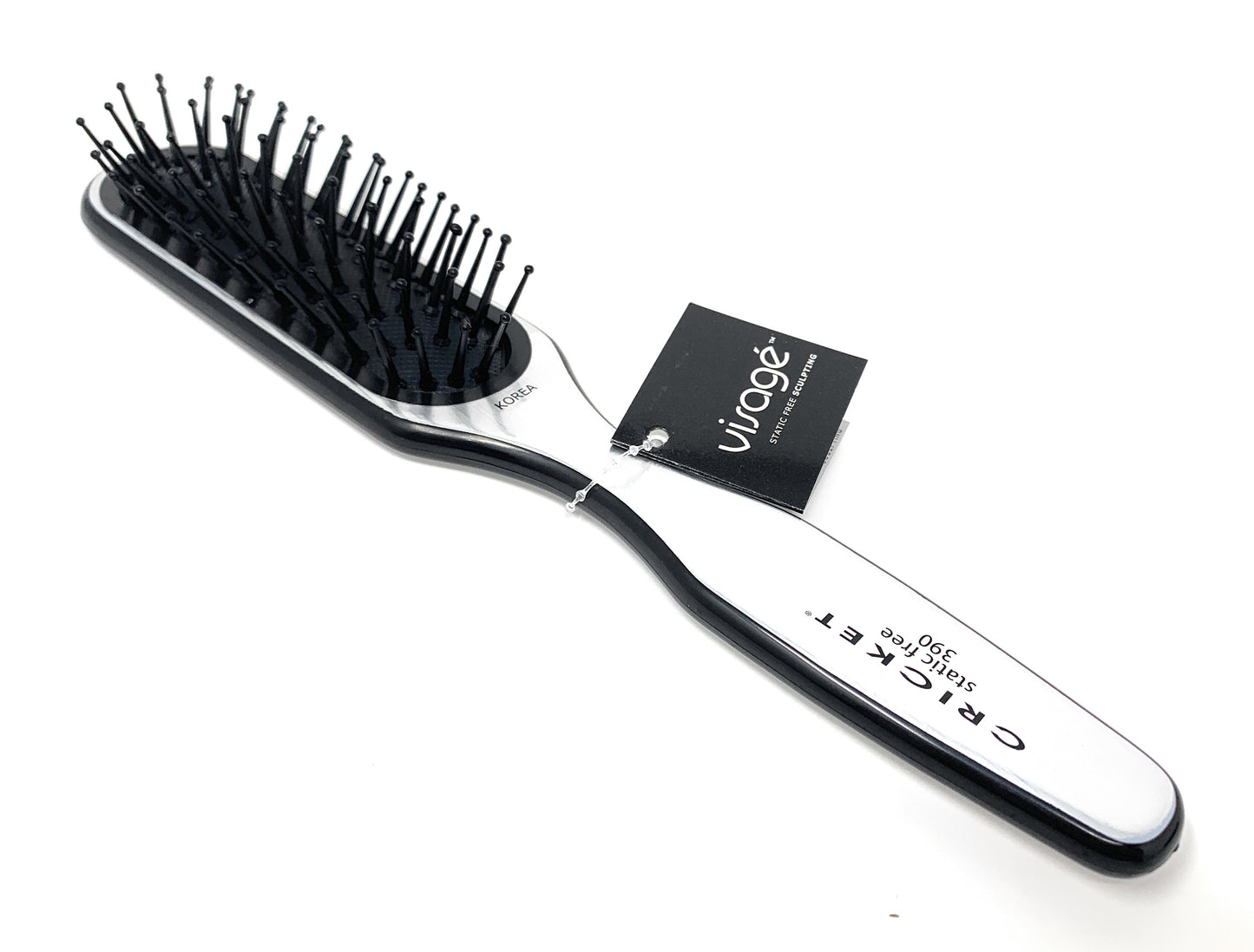 Cricket Visage #390 Static Free Sculpting Cushioned Hair Brush Unisex Silver Blk