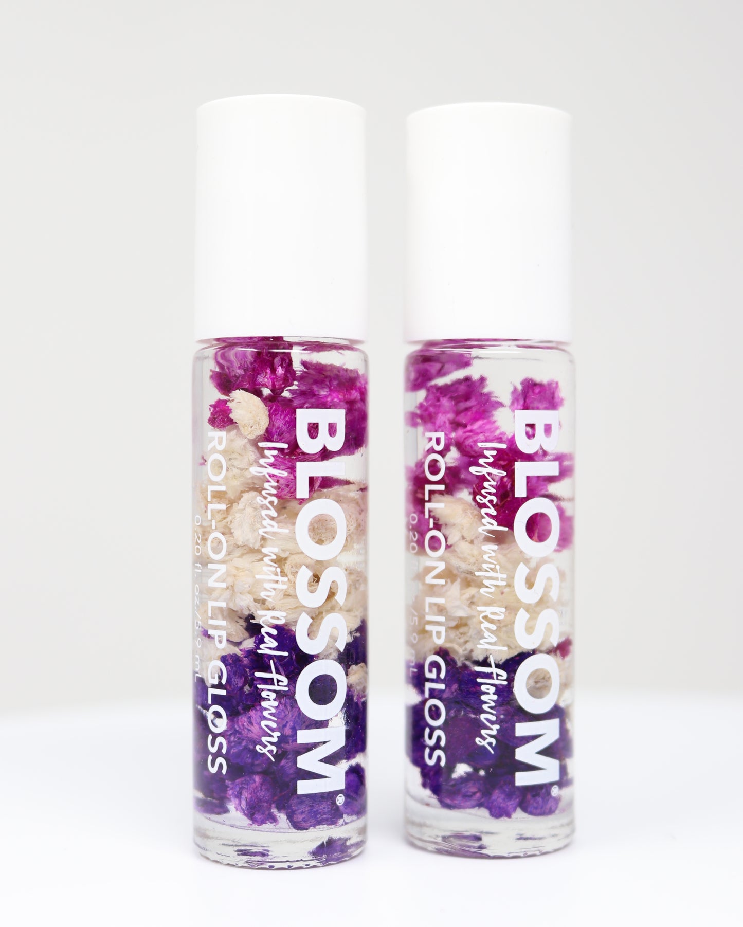 Blossom Roll-On Lip Gloss Infused with Flowers Rollerball Lip Gloss 2 pk