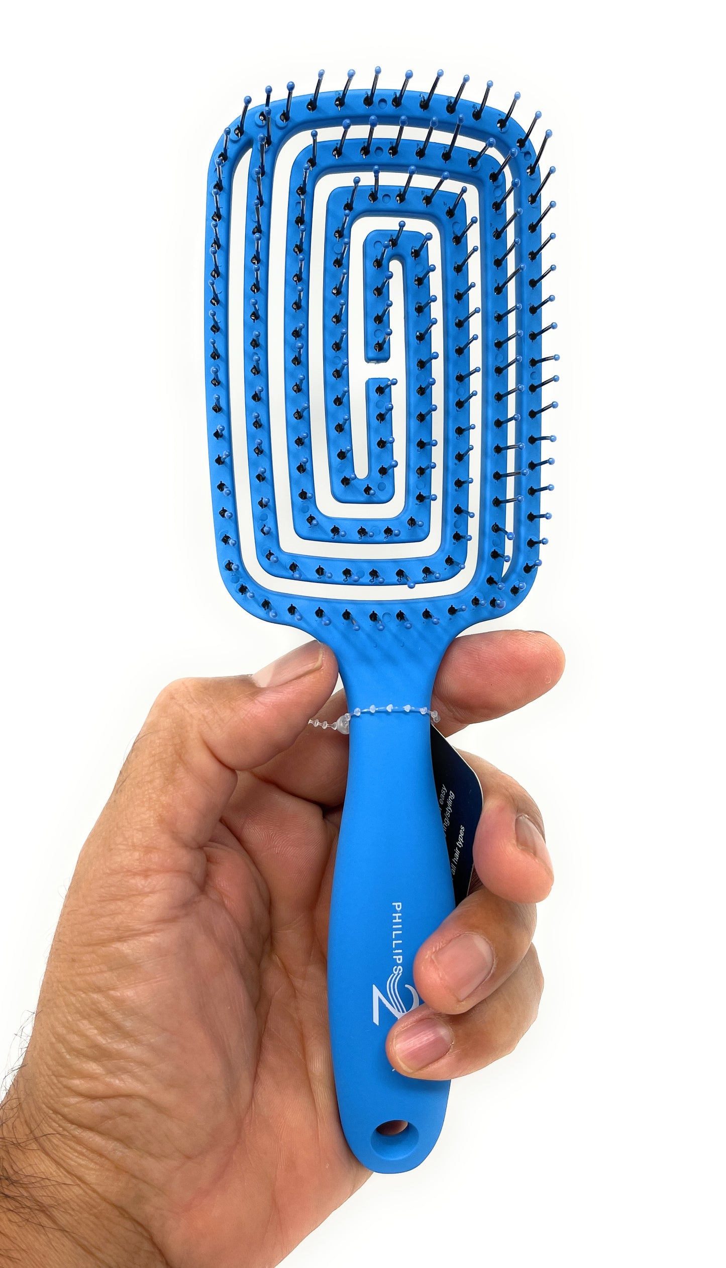 Phillips Brush Flexx 2 Vented Flexible Hair Brush For Hair Drying Detangling Hair Styling Blue