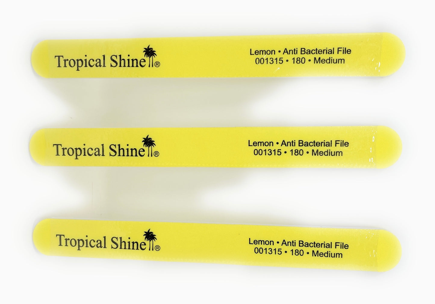Tropical Shine 180 Grit Yellow Flash Nail File Nail Boards Anti bacterial finger files toe files 3 Pc.