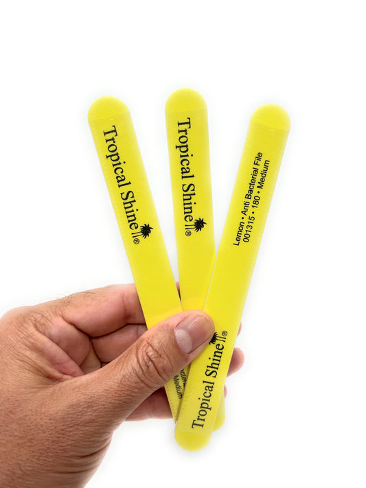 Tropical Shine 180 Grit Yellow Flash Nail File Nail Boards. 3  Count