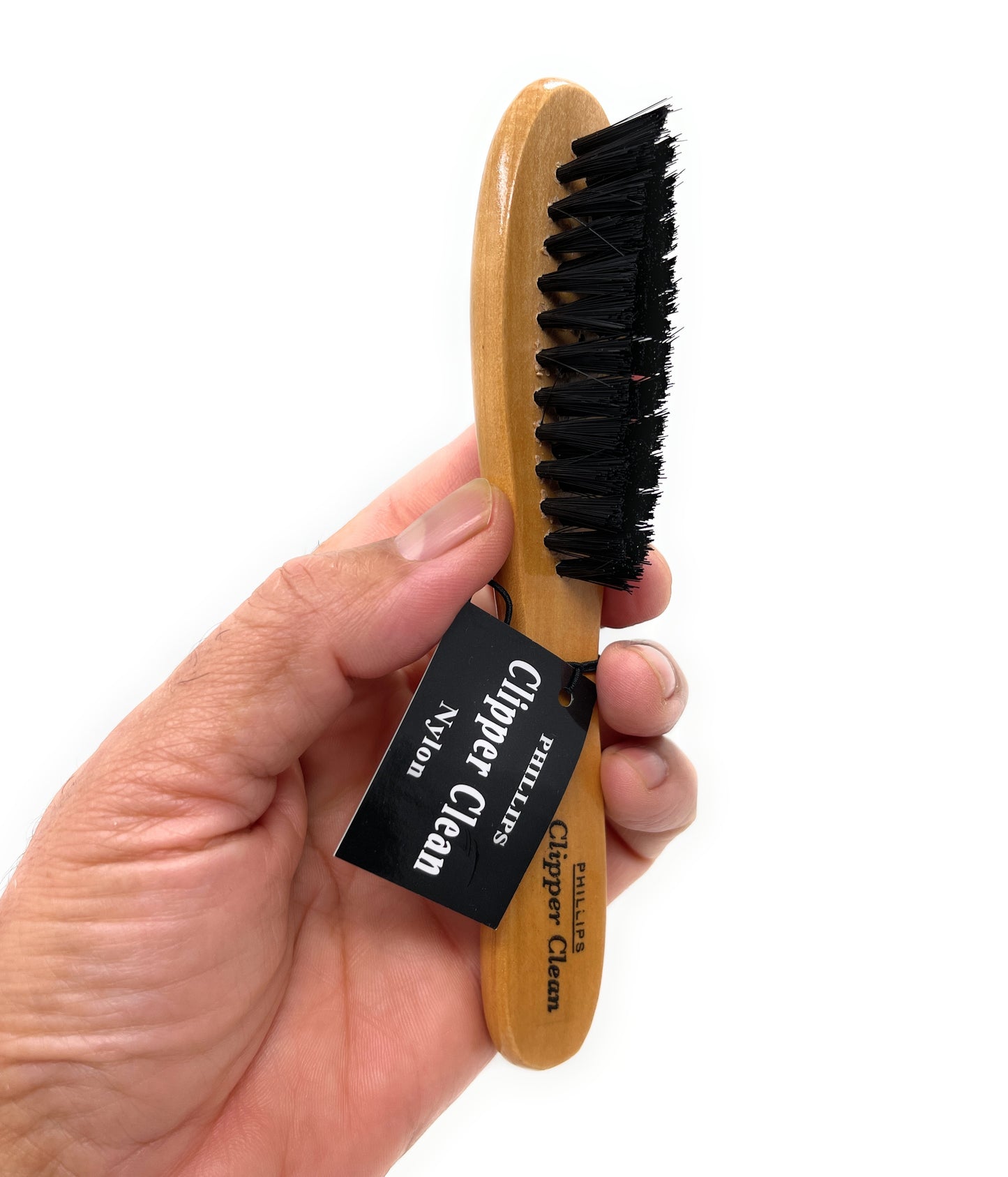 Phillips Clipper Cleaner Brush Nylon Bristles Barber Brush Boar Bristle Wooden Handle Fade Brush 1 Pc.