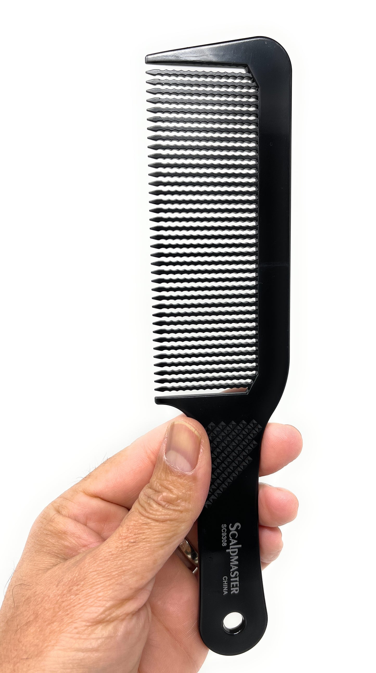 Scalpmaster Clipper 9.5 In. Flat Top Clipper Blending Comb Cutting Barber Combs Black 2 Pc.
