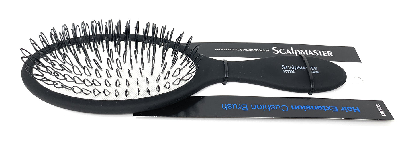 Scalpmaster Hair Extension Oval Cushion Brush 11 Row Black  SC9303