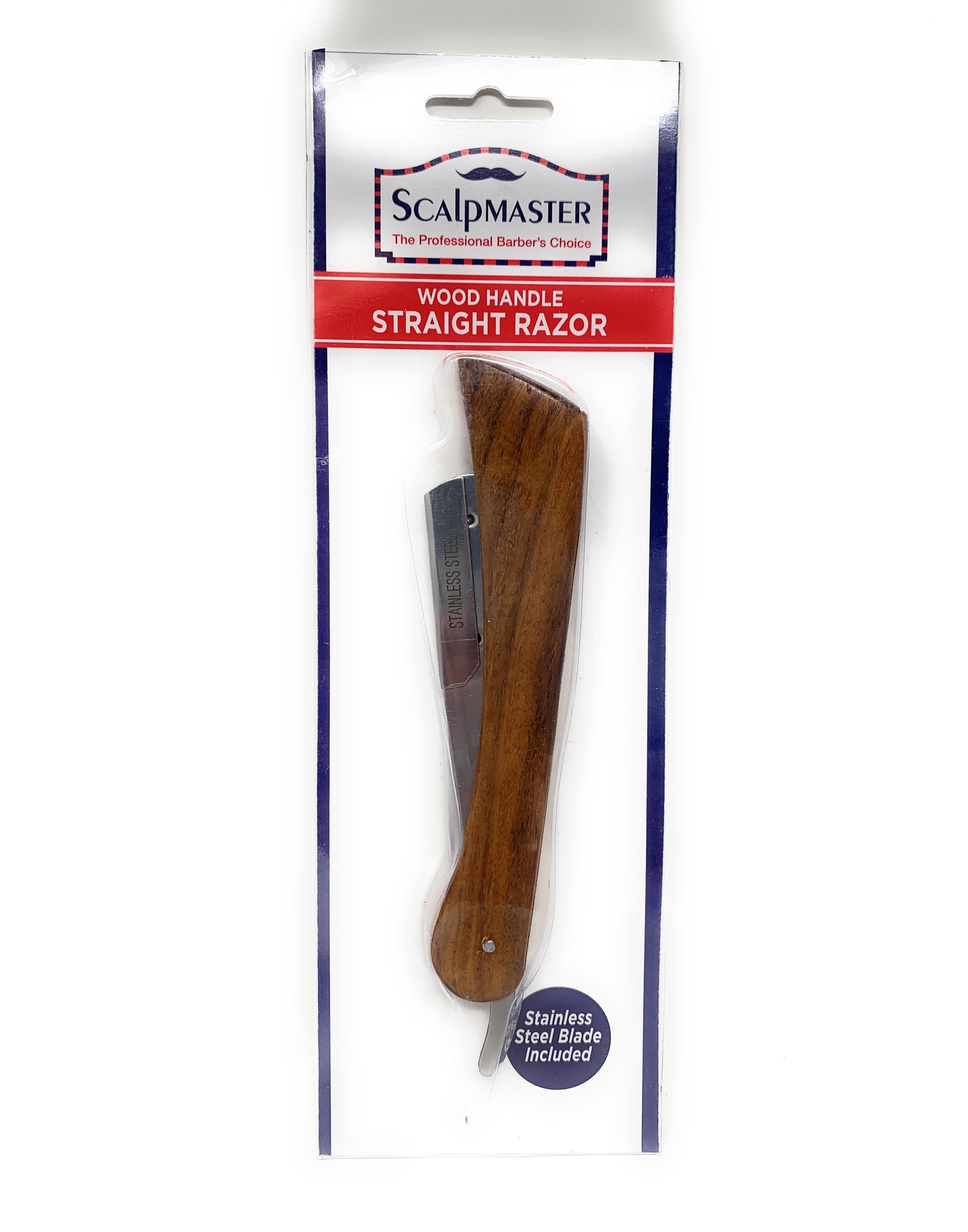 Scalpmaster Wooden Handle Straight Edge Razor Barber Razor Blade Razor Razor Barber 1 Pc.