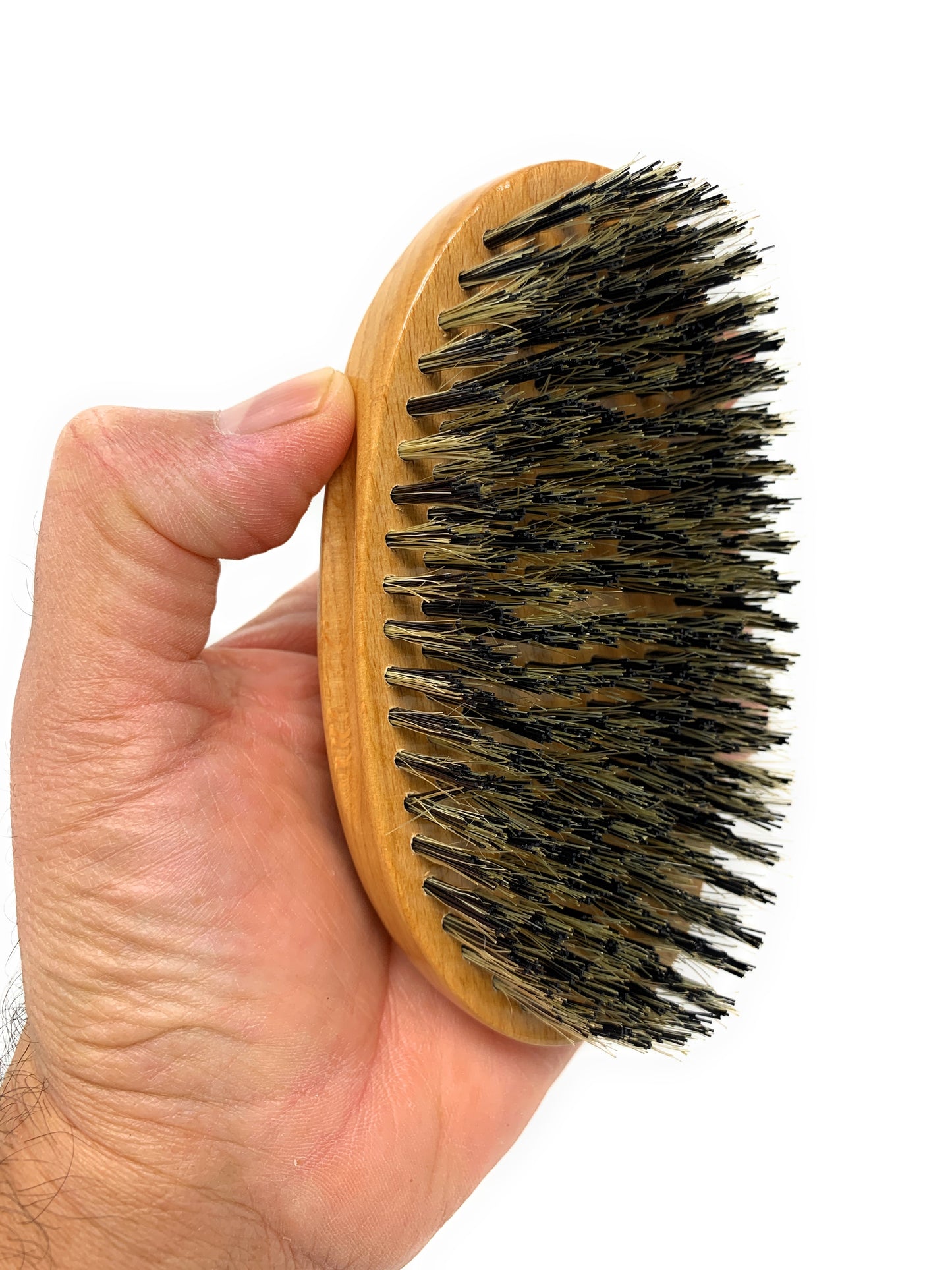 Scalpmaster Club  Hair Brush, Wave Hair Brush, Curved Oval Palm Brush Boar Bristles and Natural Wood 1 Pc.