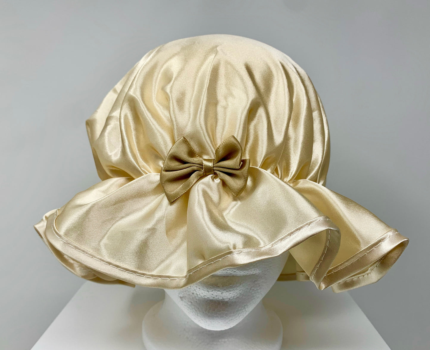Kingsley Silky Satin Night Cap Sleeping Hats Sleep Bonnets Gold