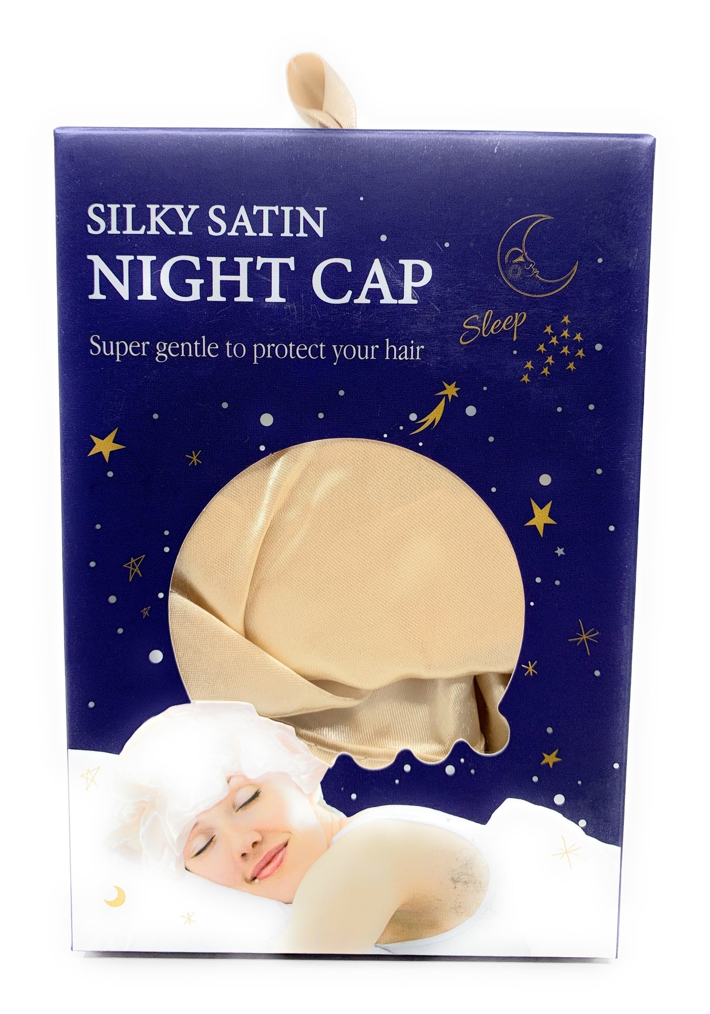Kingsley Silky Satin Night Cap Sleeping Hats Sleep Bonnets Gold