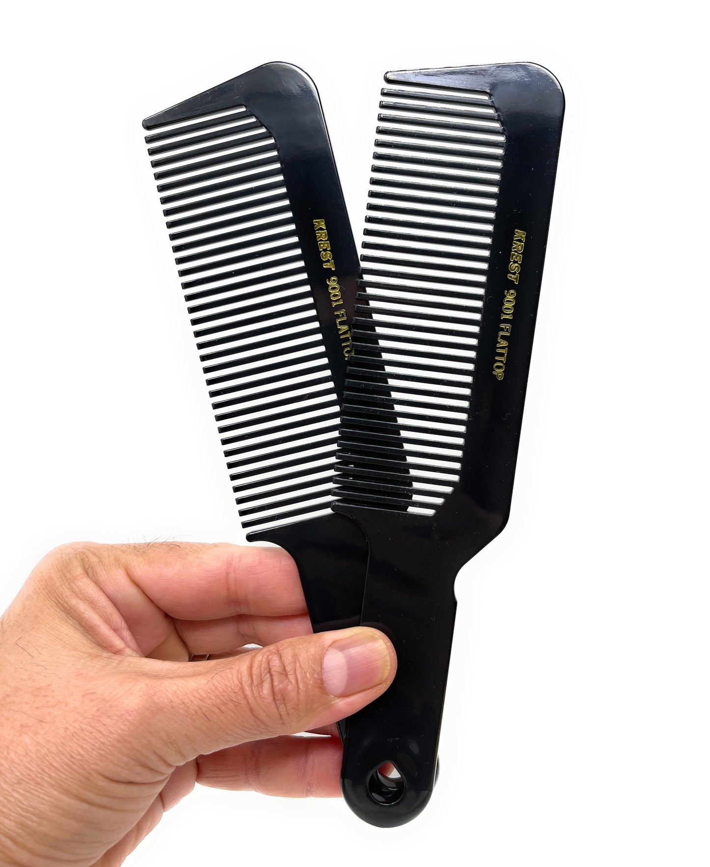 Krest 9001 Clipper 8.5 In.  Flat Top Comb Blending Hair Cutting Barber Stylist Made In The USA 2 Pc.