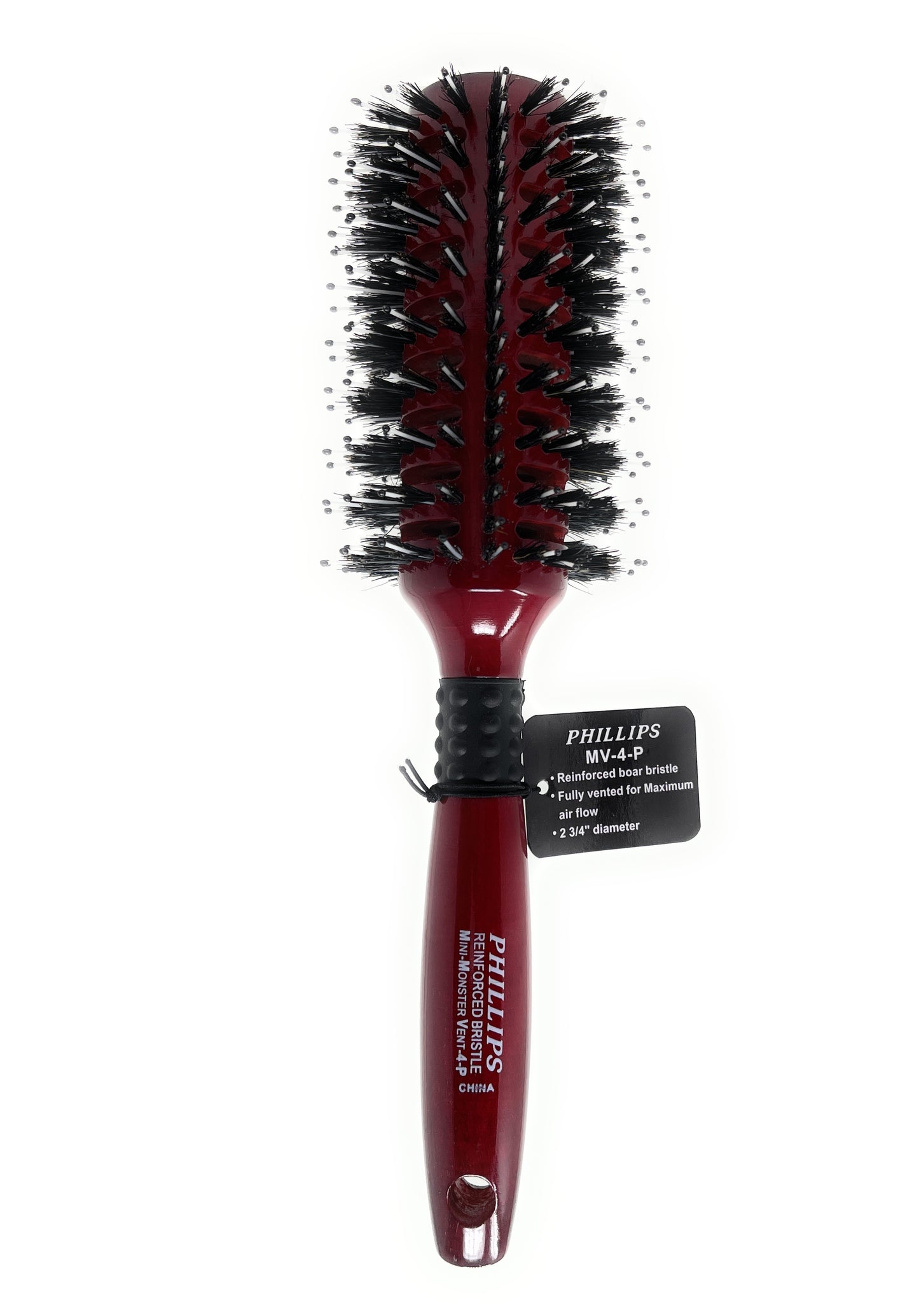 Phillips Brush Vent Barrel Reinforced Polytipped Bristle Wood Handle Hair Dry Brush 1 Pc. MV-4-P