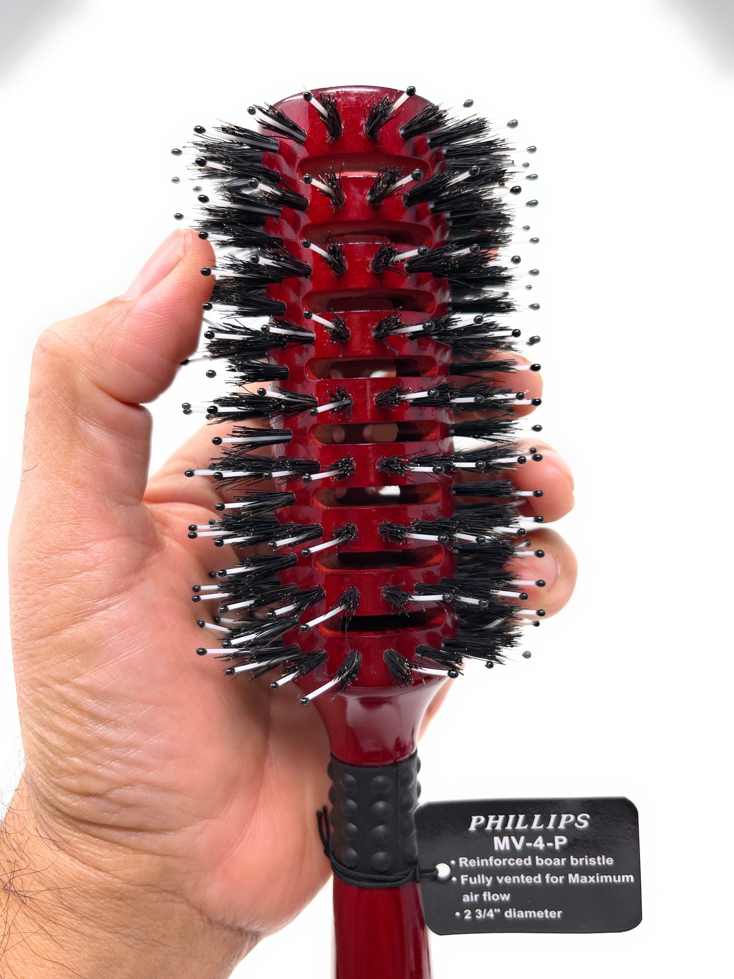 Phillips Brush Vent Barrel Reinforced Polytipped Bristle Wood Handle Hair Dry Brush 1 Pc. MV-4-P