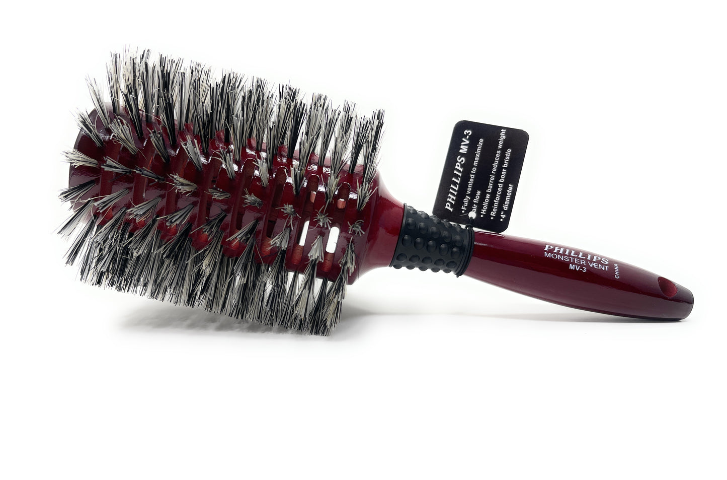 Phillips Brush Monster Vent Barrel Reinforced Bristle Wood Hair Dry Brush For Woman Men 1 Pc. MV-3