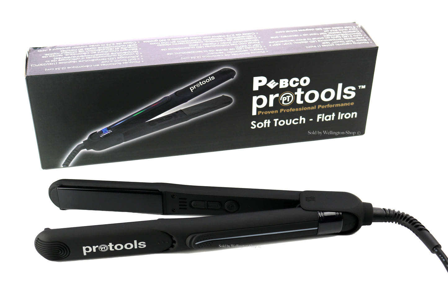 Pebco Protools Soft Touch Ceramic 1 inch Plate Flat Iron. Ceramic Hair Straightener. Dual Voltage