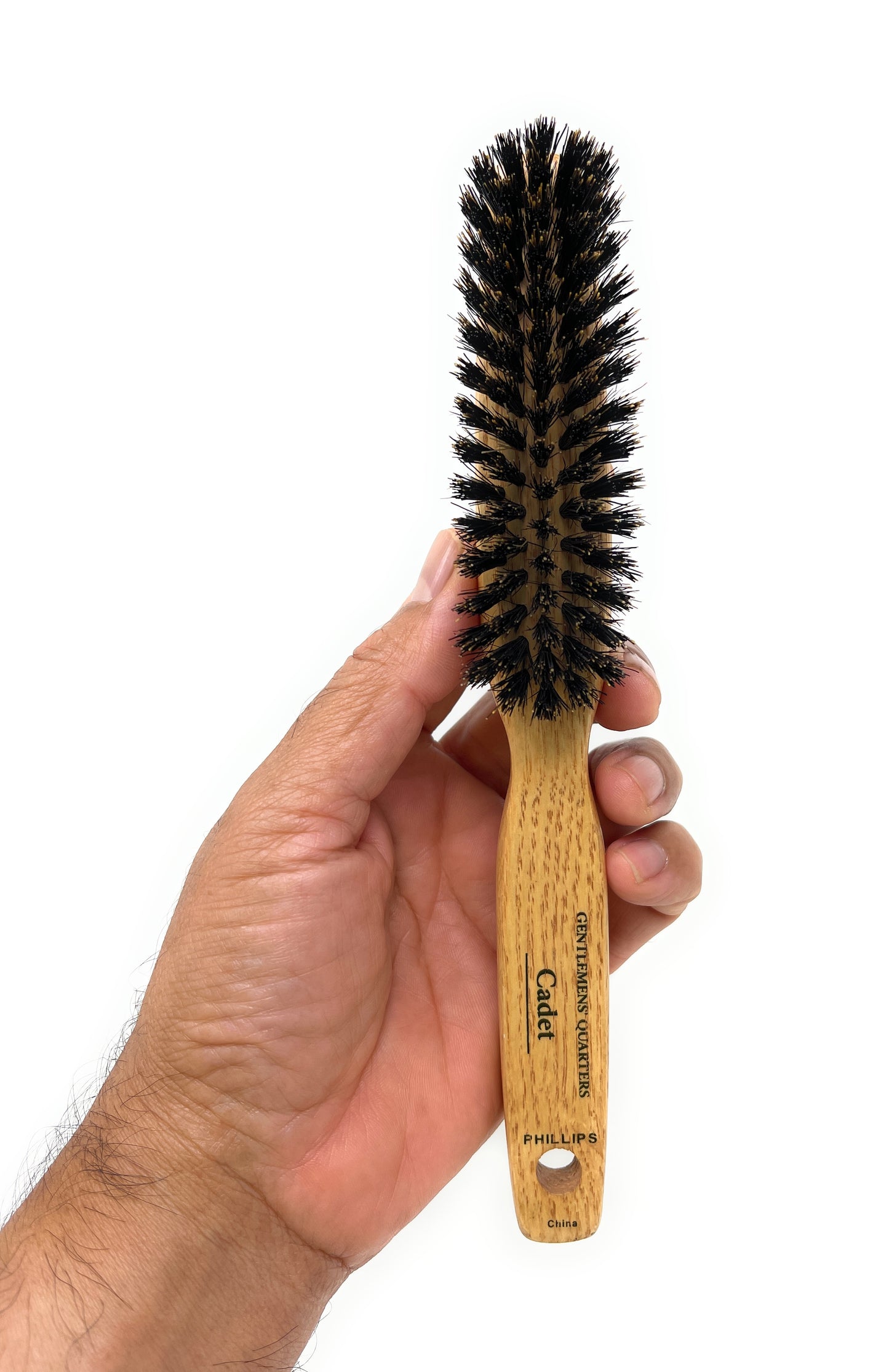 Phillips Brush Gentlemens’ Quarters Cadet 5 Row Narrow Styler Boar Bristle Hair Brush for Men Wood