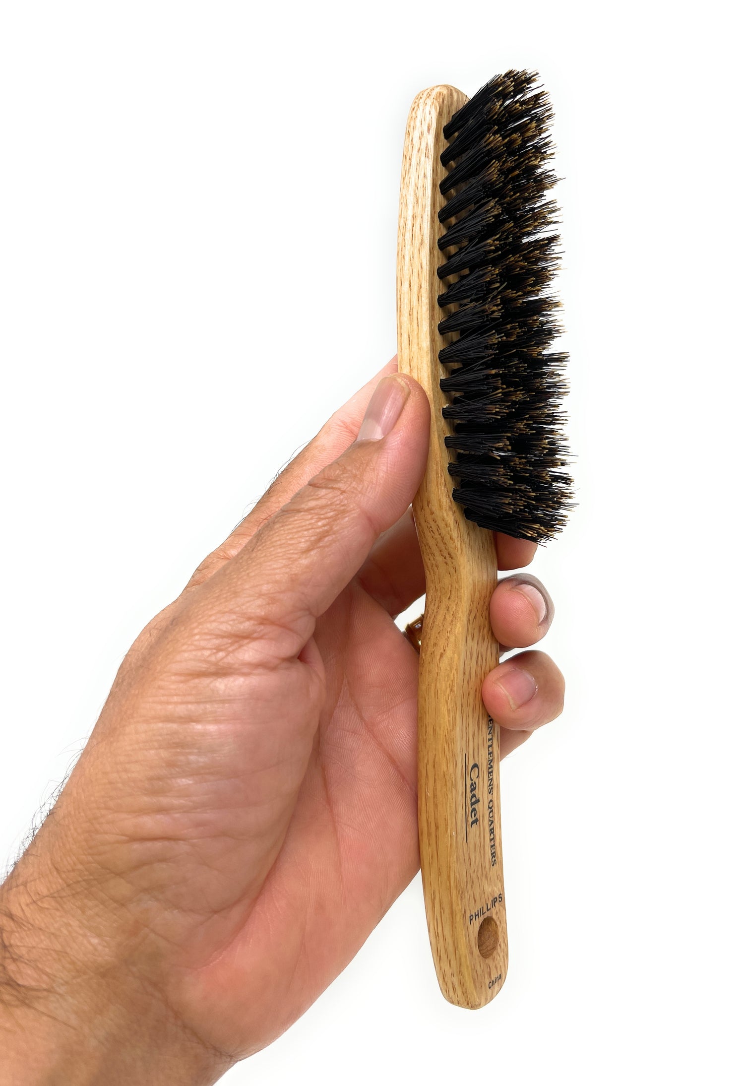 Cepillo estrecho de madera natural para pelo liso