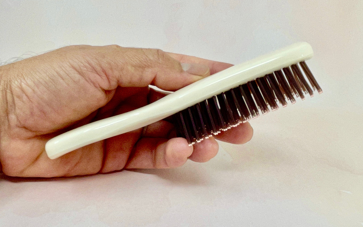 Phillips Brush Light Touch 6-P Purse Size Hair Brush 8 Rows Bristle Twin Beaded Nylon Bristles Ivory Color