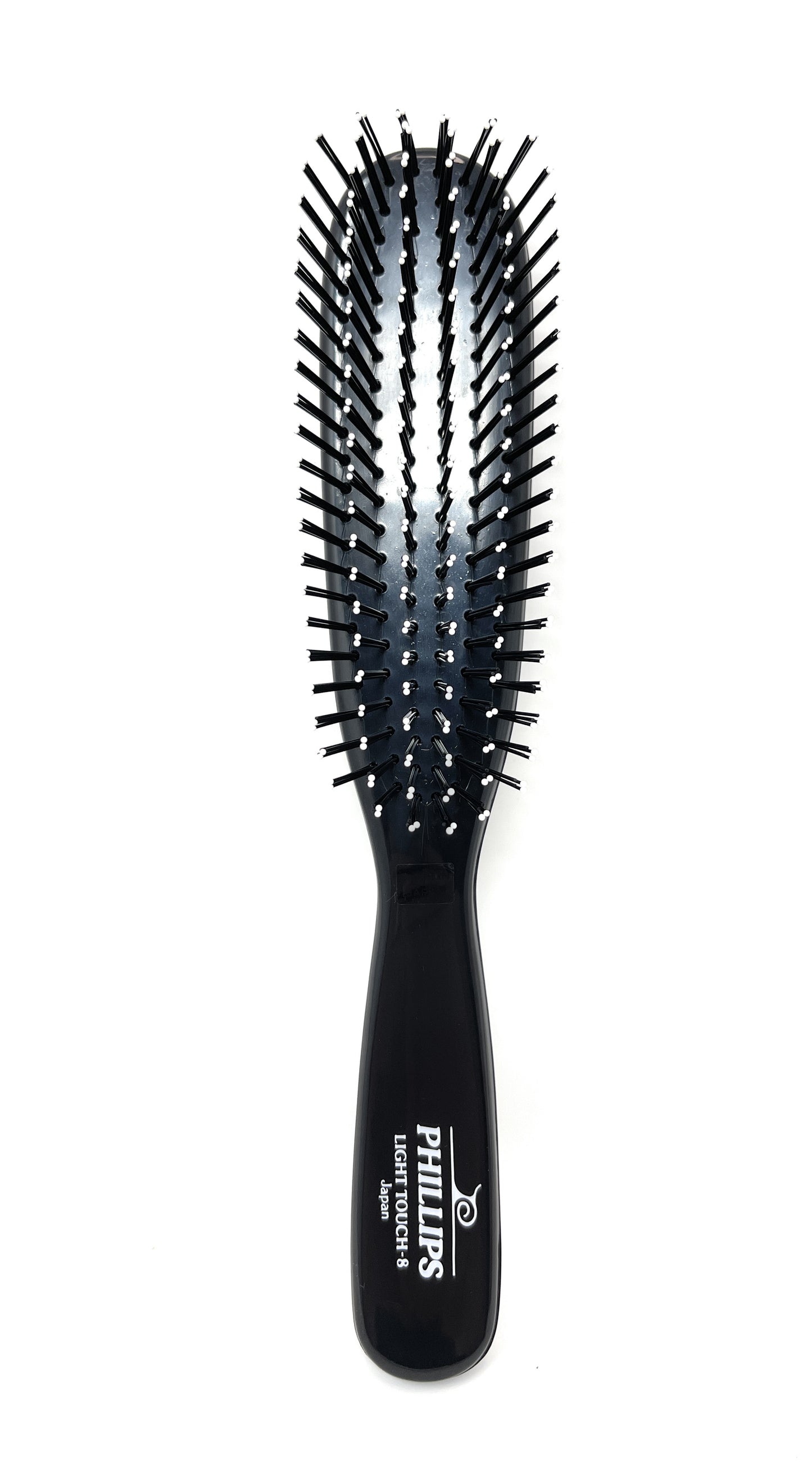 Phillips Brush Light Touch 8 Nylon Styling Hair Brush Black Rectangle handle 1 Pc.