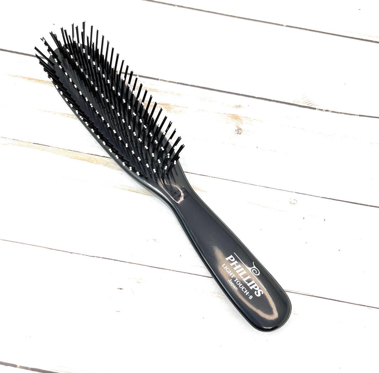Phillips Brush Light Touch 8 Nylon Styling Hair Brush Black Rectangle handle 1 Pc.