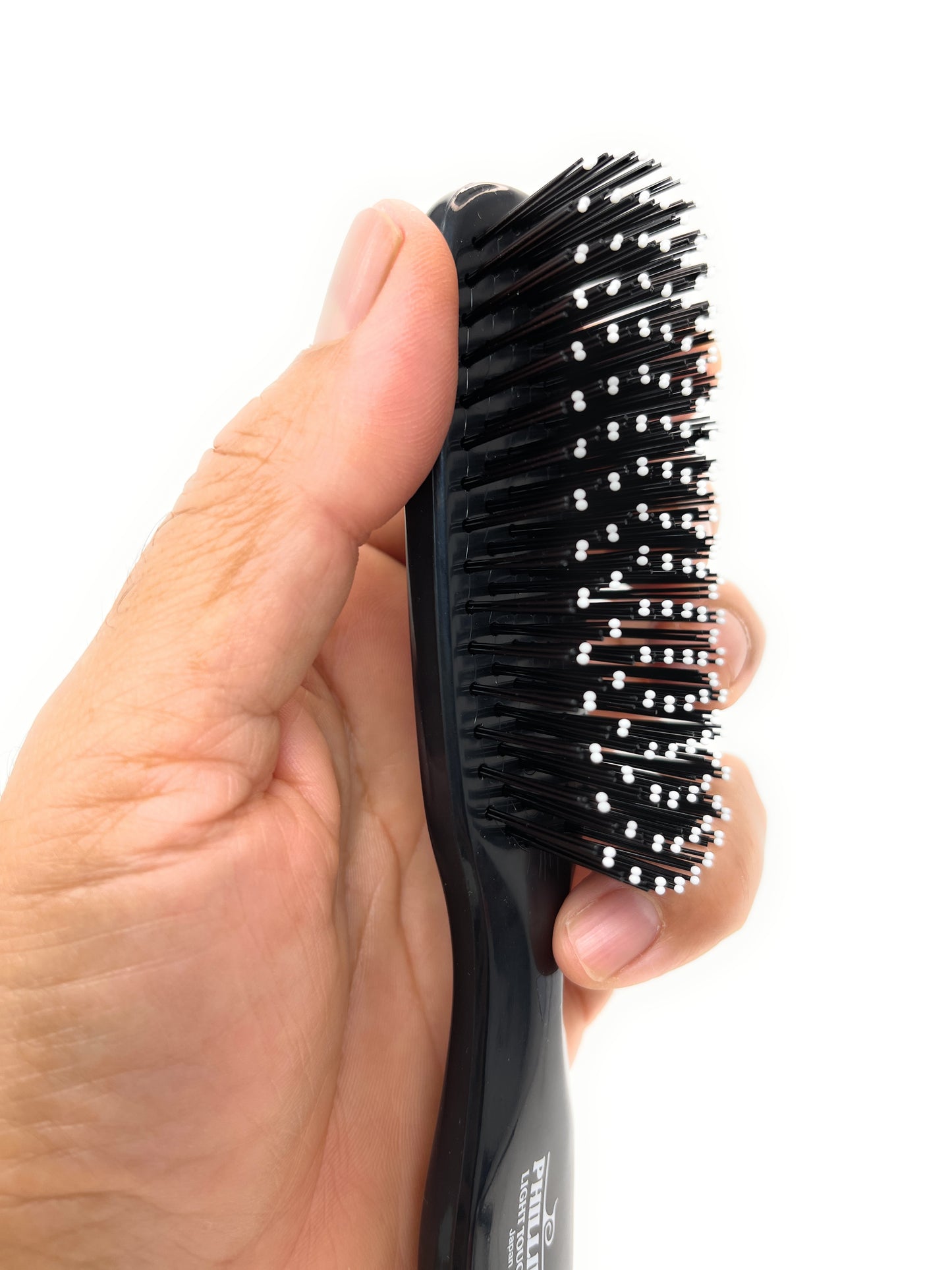 Phillips Light Touch 8-P: Compact 8-Row Nylon Bristle Hair Brush, Black - 1 Pc