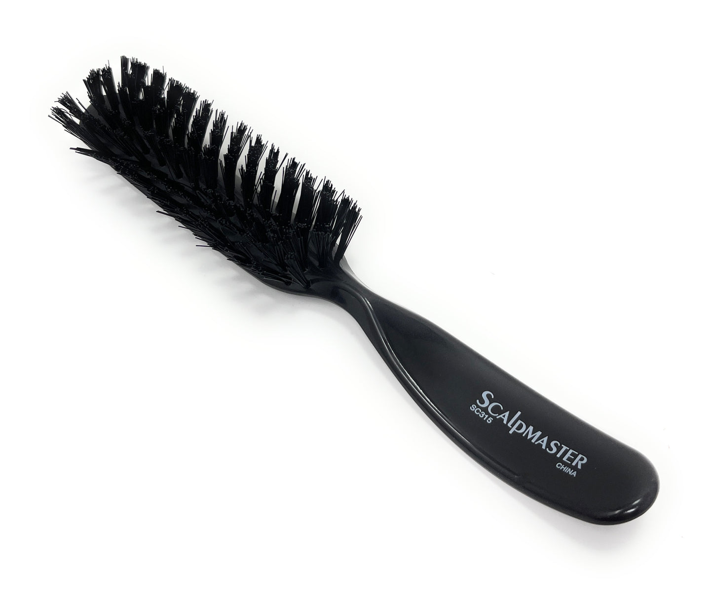 Scalpmaster Woman Girl Brush Hair Brush Smooth Round Neck Nylon Bristle Brush 7 Rows Black Brush 1 Pc.