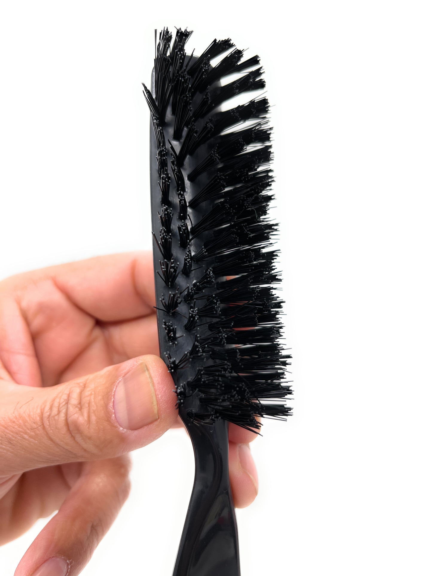 Scalpmaster Woman Girl Brush Hair Brush Smooth Round Neck Nylon Bristle Brush 7 Rows Black Brush 1 Pc.