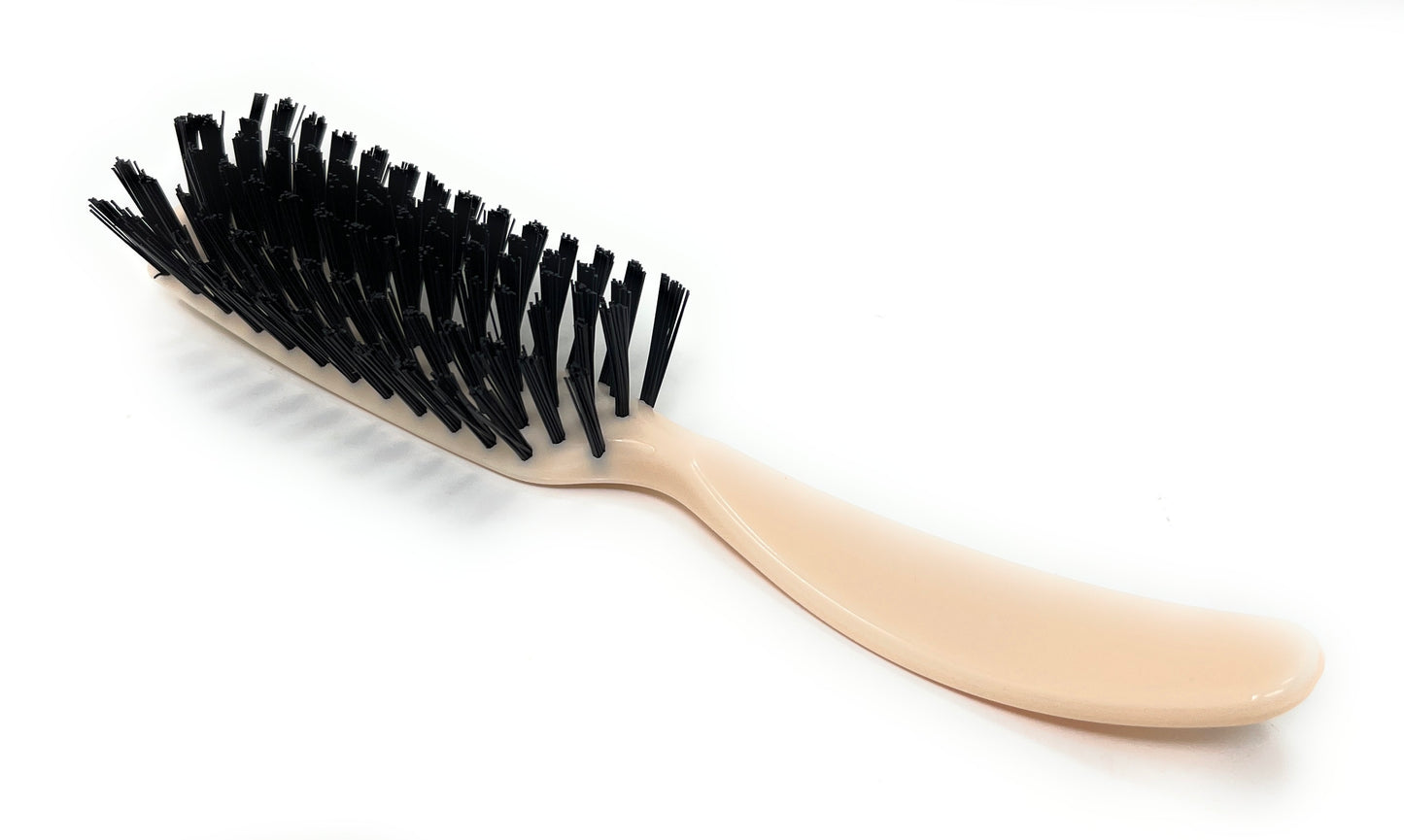 Scalpmaster Salon Brush Hair Brush Smooth Round Nylon Bristle Brush Brush 7 Rows Ivory 1 Pc.