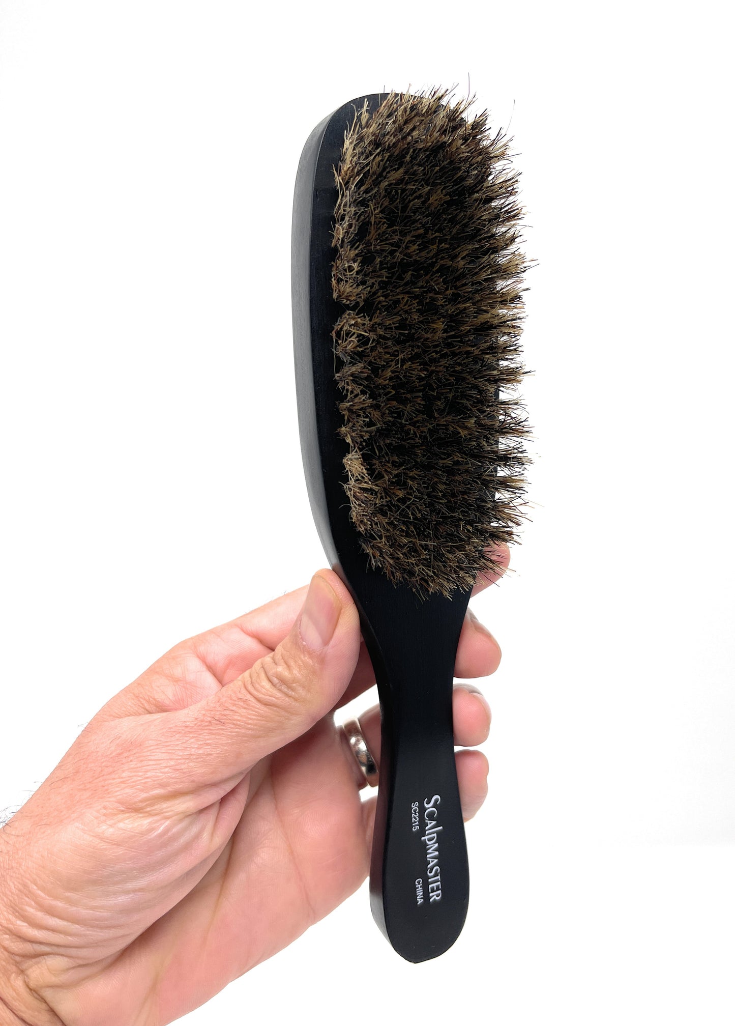 Scalpmaster Wave Hair Brush Stiff Boar Bristles Wood Handle 1 Pc.
