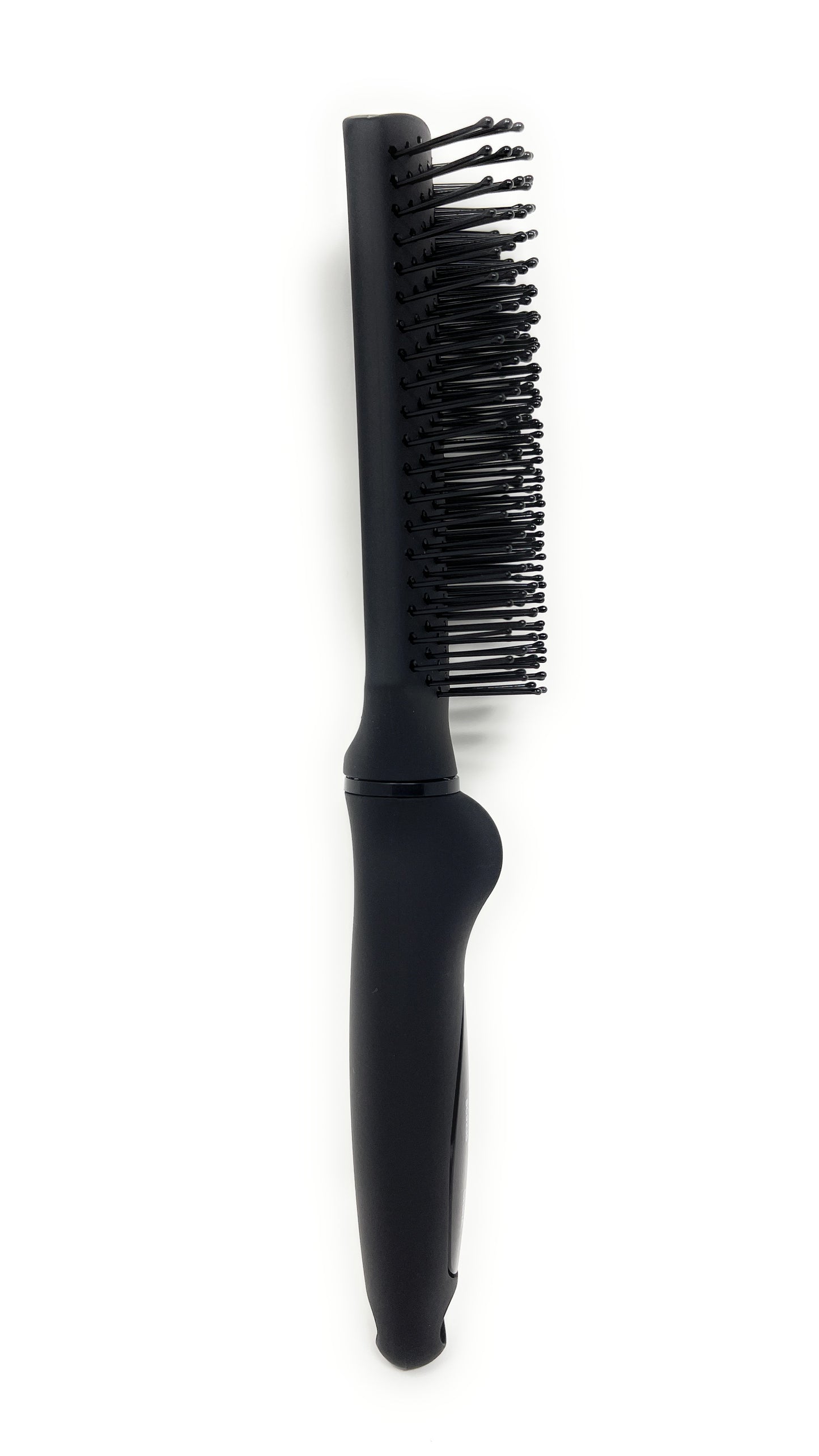 Scalpmaster 9-Row Styling Hair Brush Light Ball-Tipped Nylon Bristles Rich Black Rubberized Finish, Black. 1 Pc.
