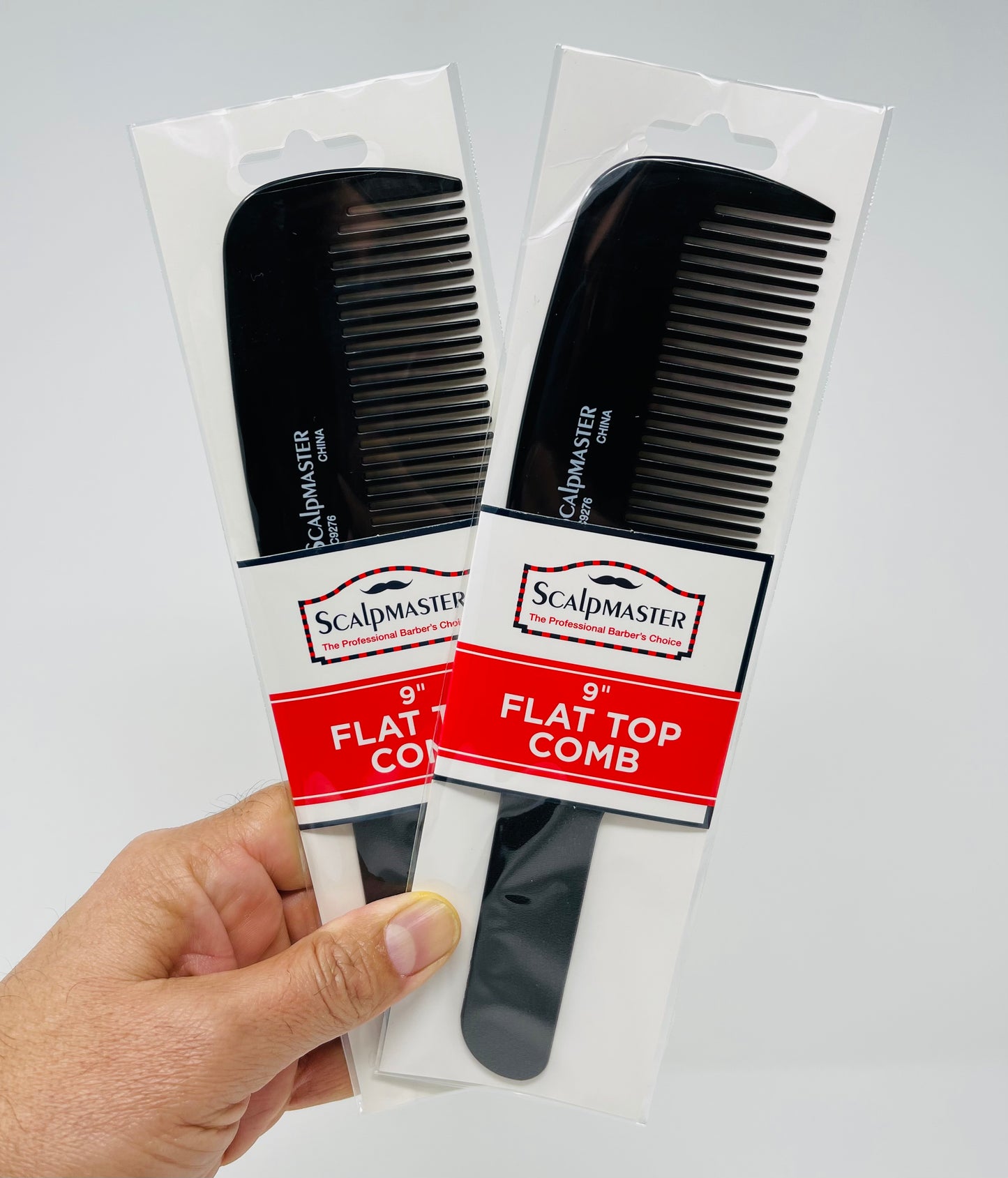 Scalpmaster Flat Top Clipper Blending Cutting Barber Combs Heat Resistant Black 2 Pc.