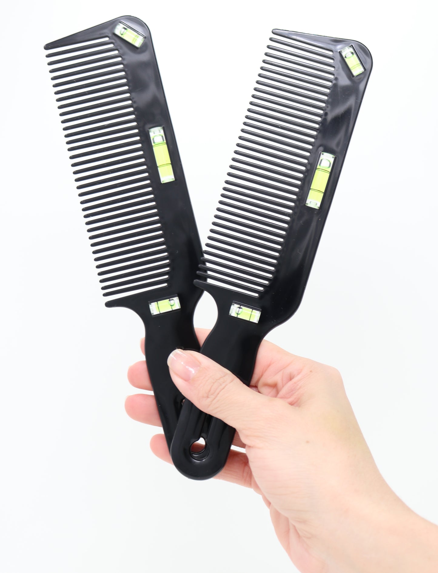 Scalpmaster Clipper Comb With Level Blending Flat Top Guide Hair Comb Barber Cutting Barber Wide Tooth Comb Styling Black 2 Pc.